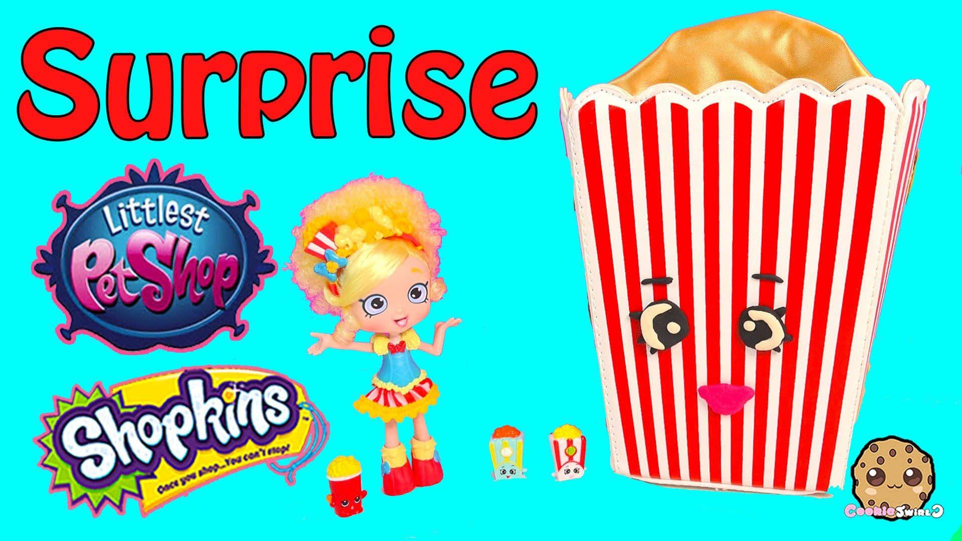 Shopkins, yellow wig, red-and-white striped popcorn bucket, Full HD Desktop Wallpaper