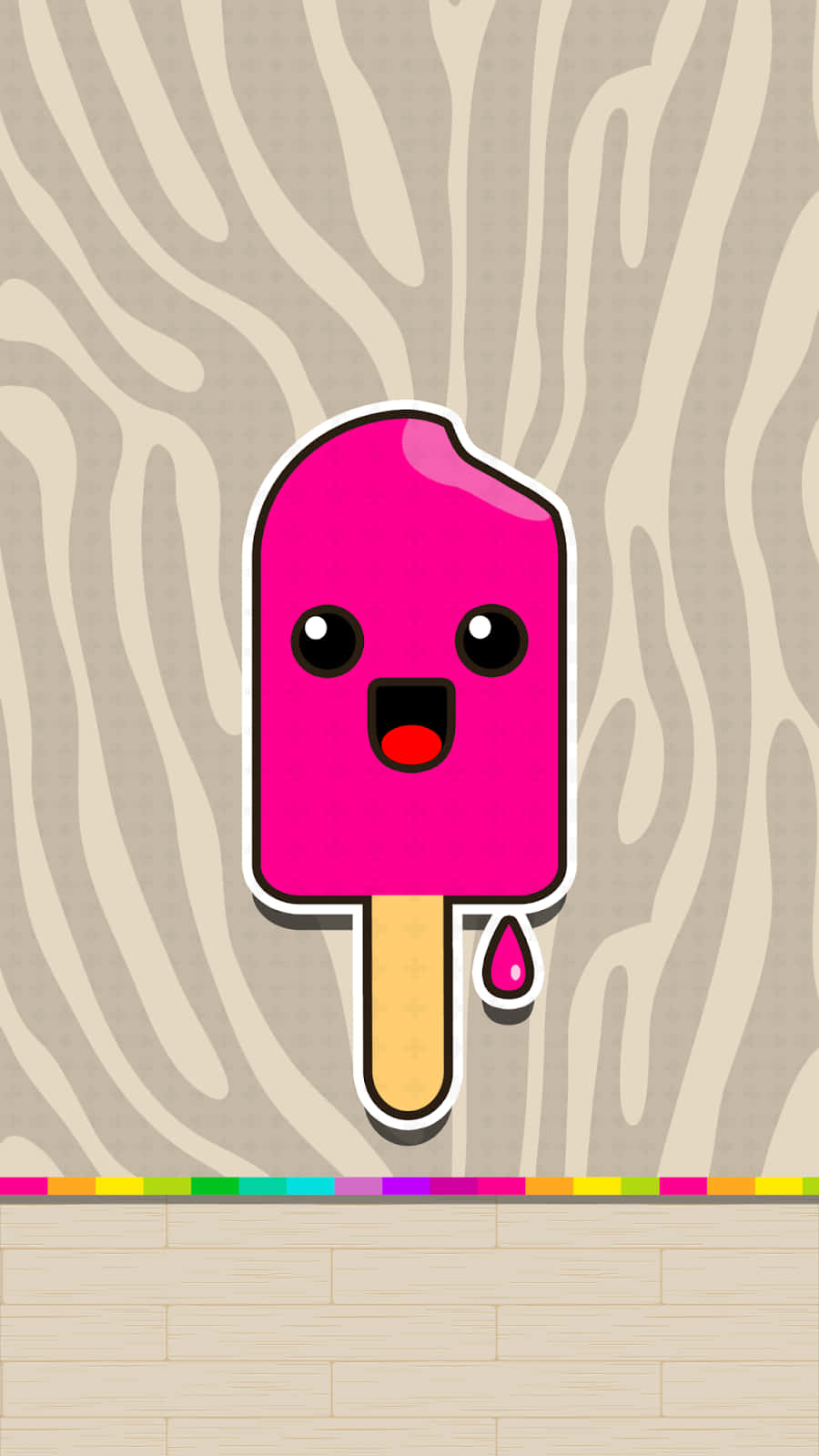 Shopkins, pink cartoon popsicle, melting drip, HD Phone Wallpaper