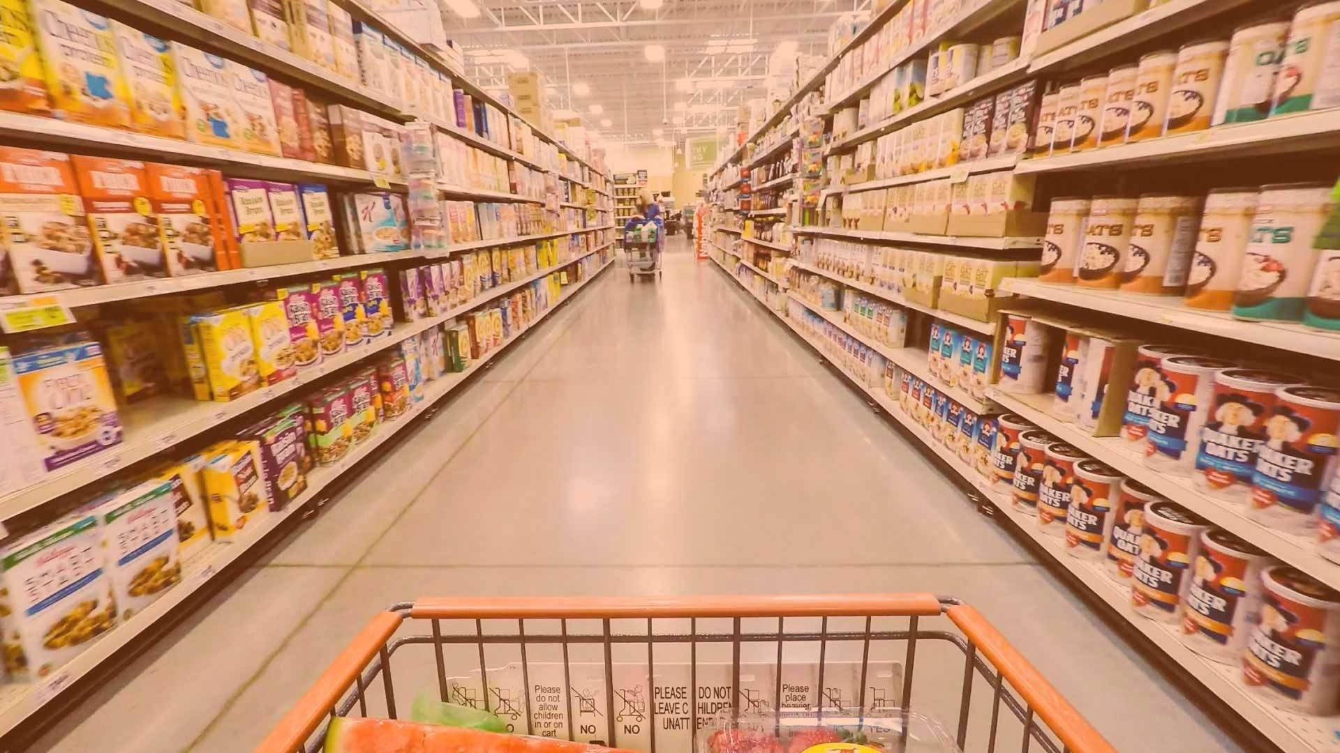 shopping cart, grocery aisle, cereal, Full HD Desktop Wallpaper