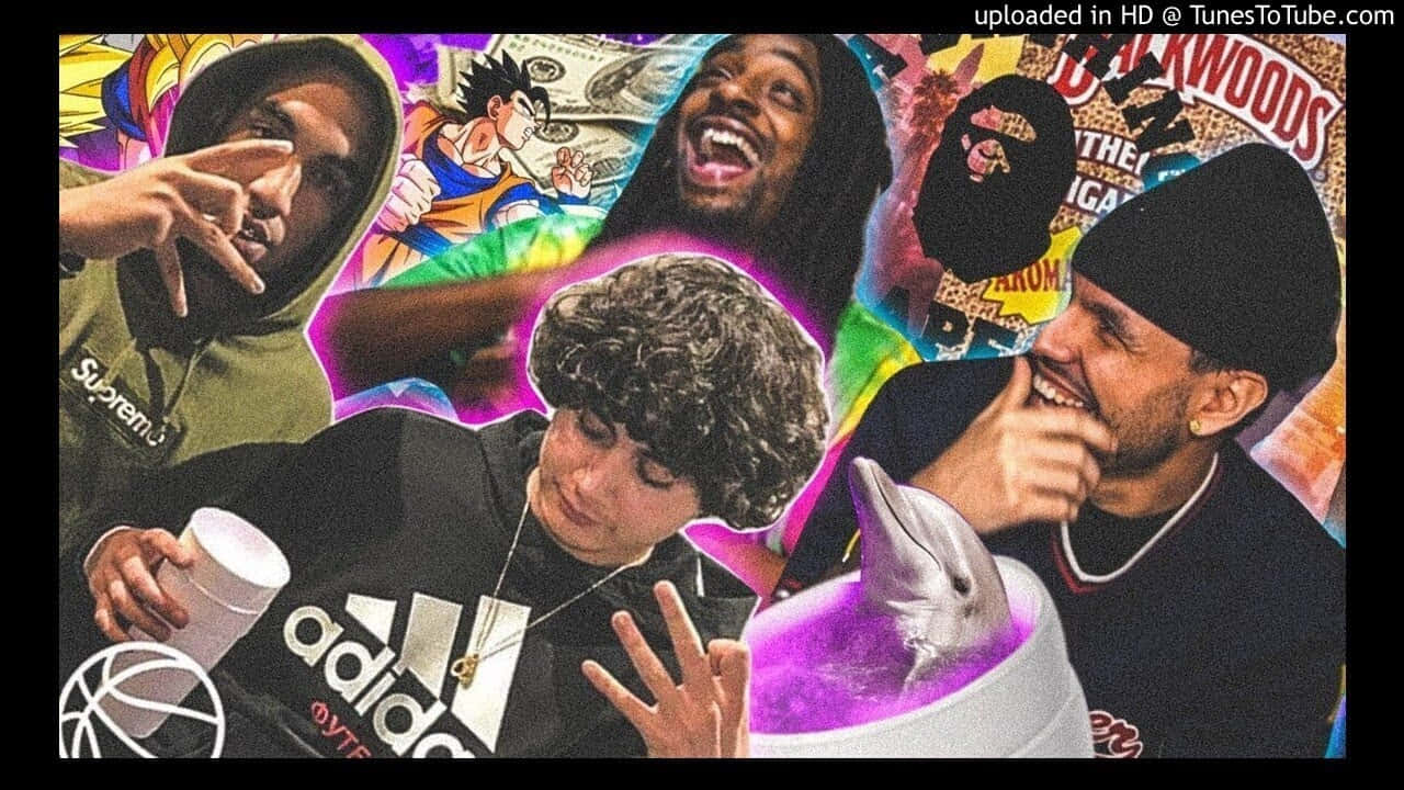 Shoreline Mafia, dolphin in a glowing tub, glowing tub, HD Desktop Wallpaper