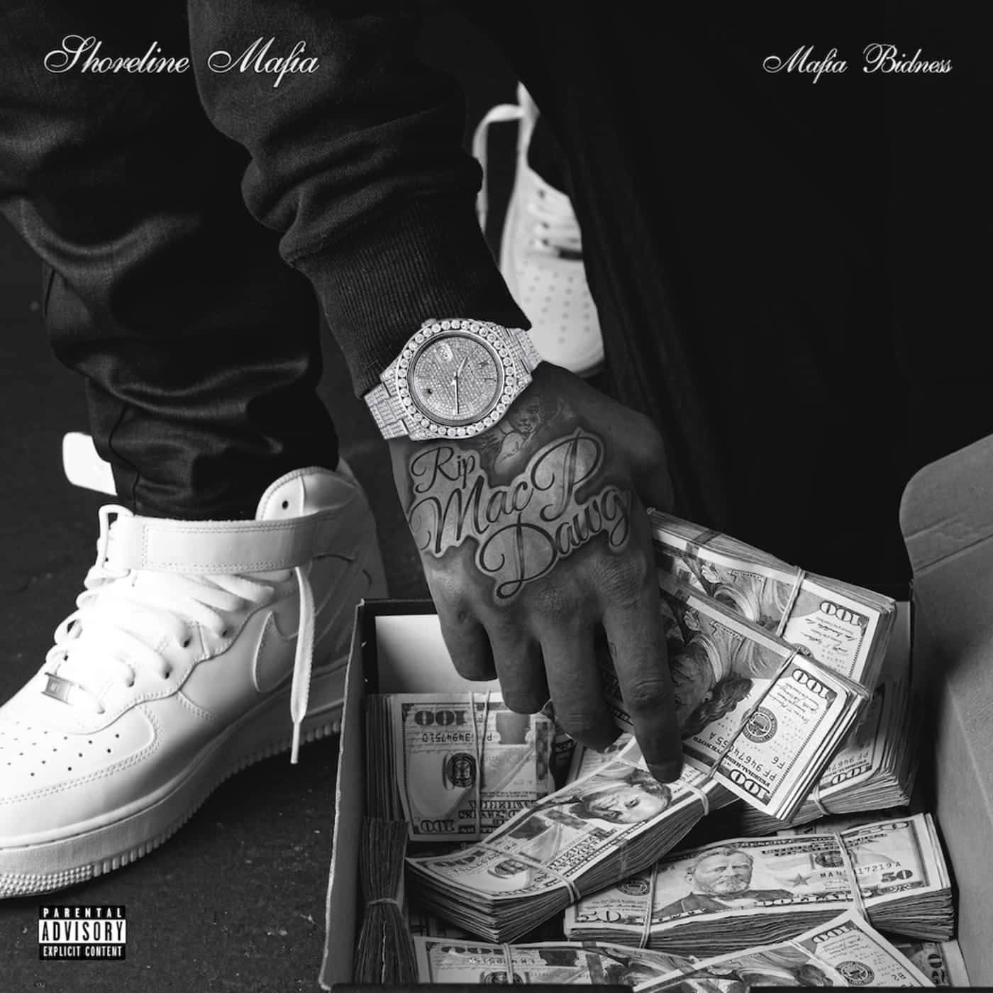 Shoreline Mafia, diamond-encrusted watch, hundred-dollar bills, HD Desktop Wallpaper