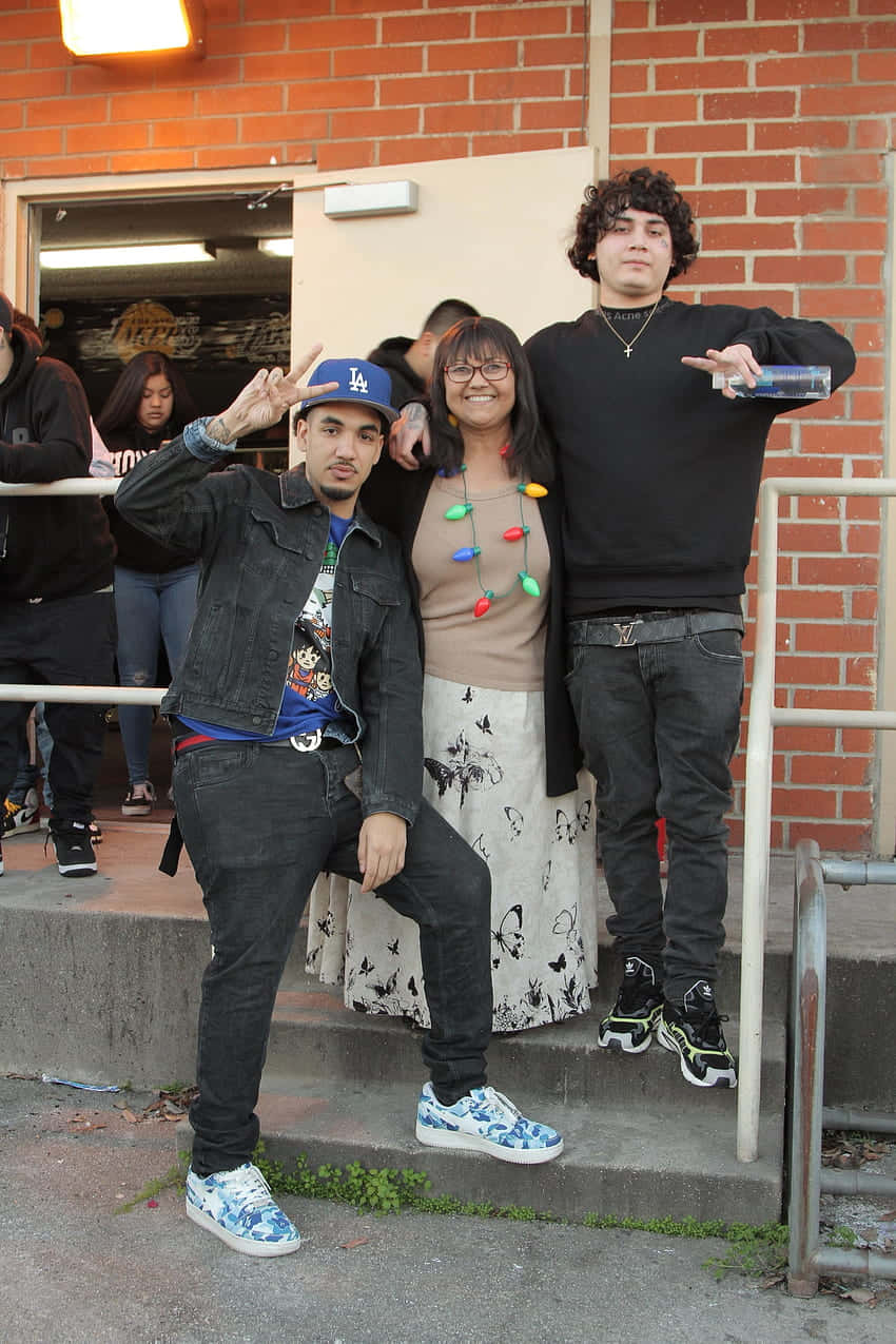 Shoreline Mafia, concrete steps, brick building, SD Phone Wallpaper