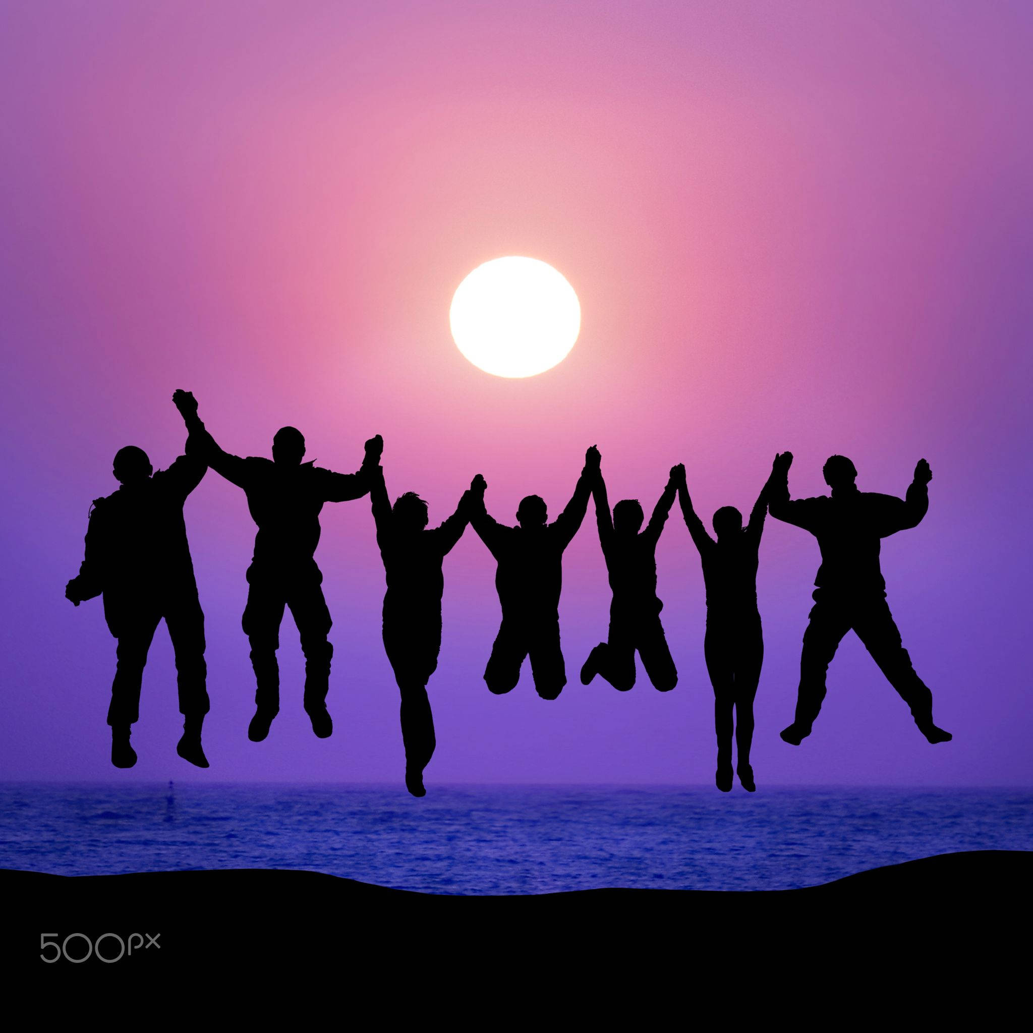 purple aesthetic, jump shot, vibrant pink and purple sunset, Full HD Desktop Wallpaper
