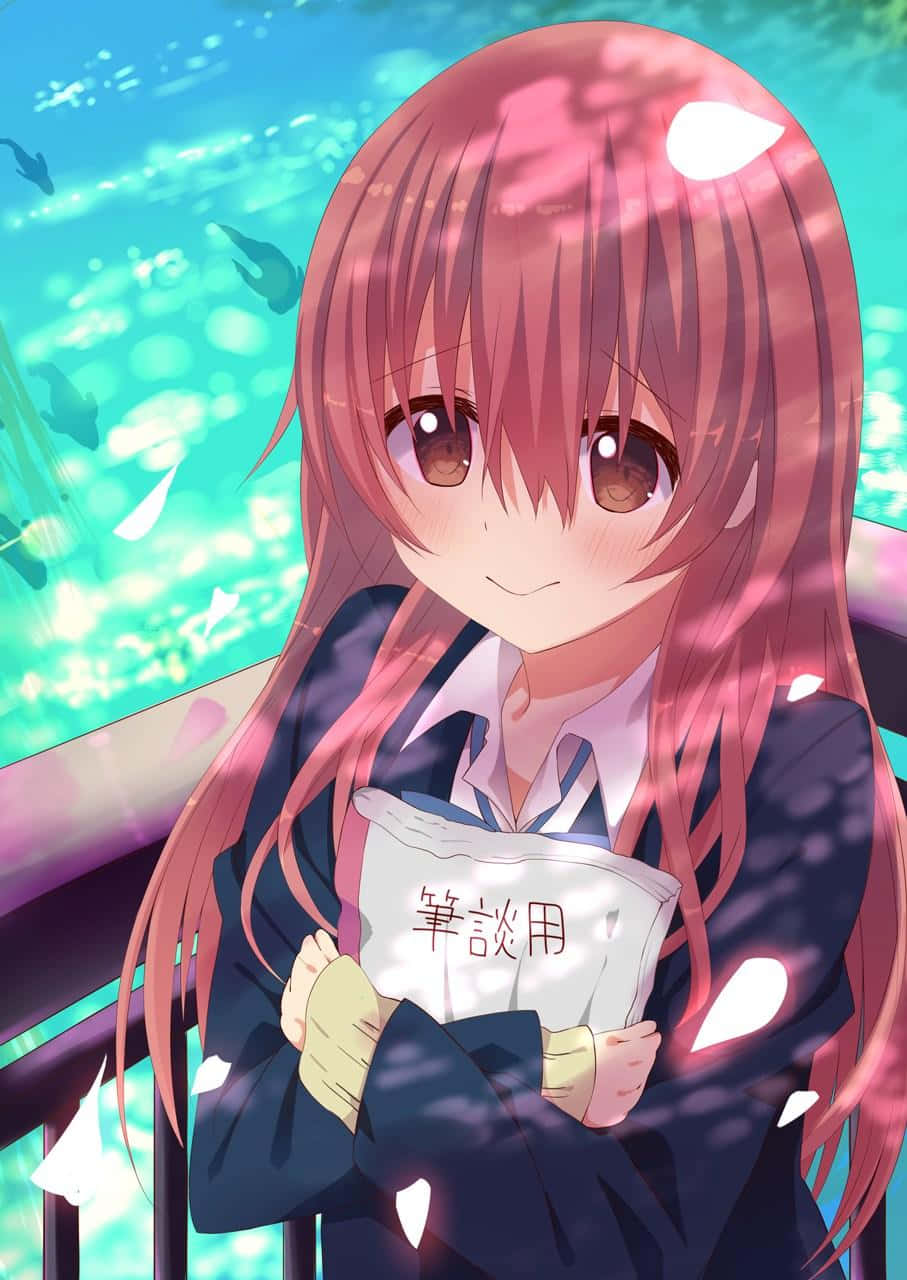 Shouko Nishimiya, pink hair, dappled sunlit canopy, HD Phone Wallpaper