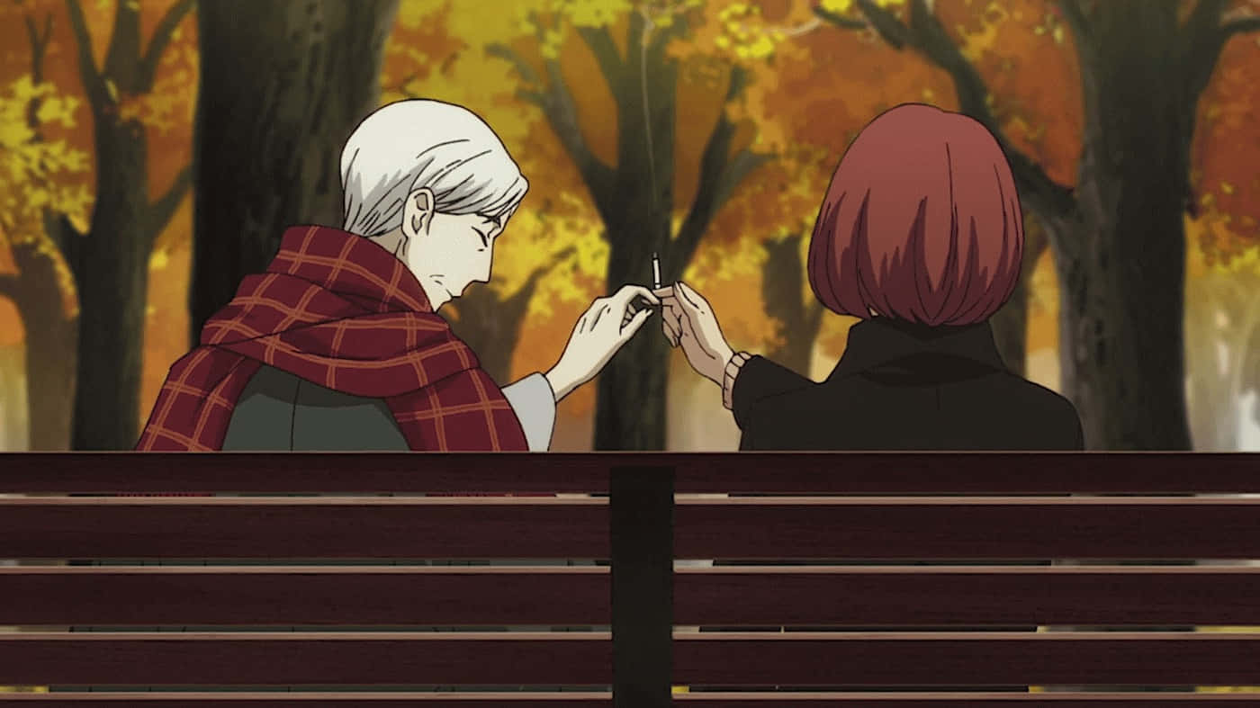 Shouwa Genroku Rakugo Shinjuu, autumn, golden trees, HD Desktop Wallpaper