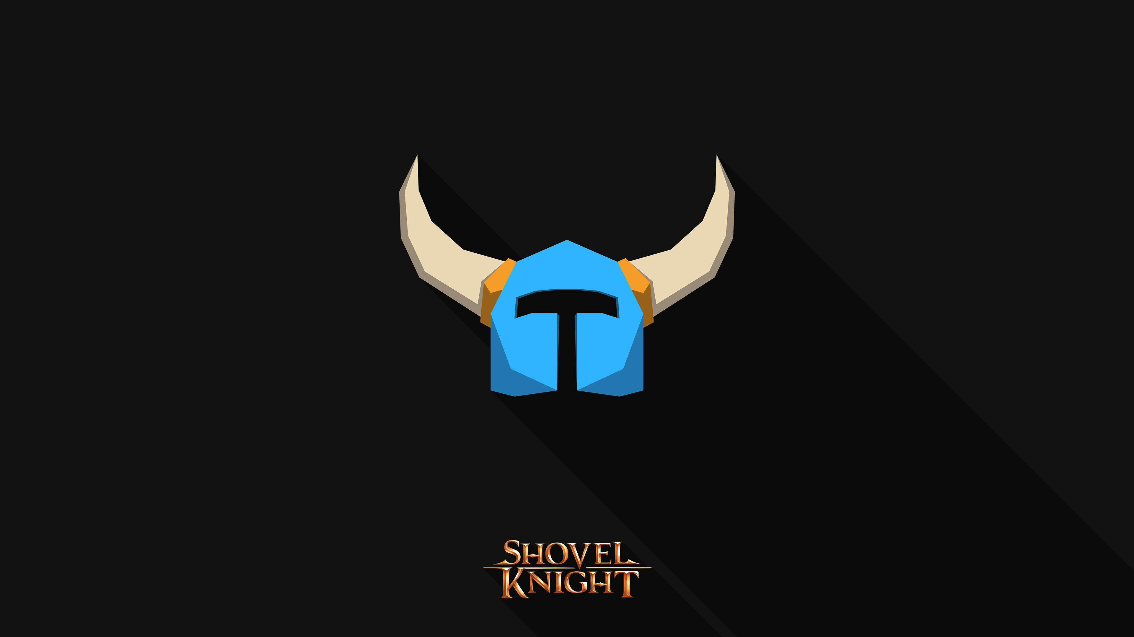 Shovel Knight, blue knight helmet, beige horns, 4K Desktop Wallpaper