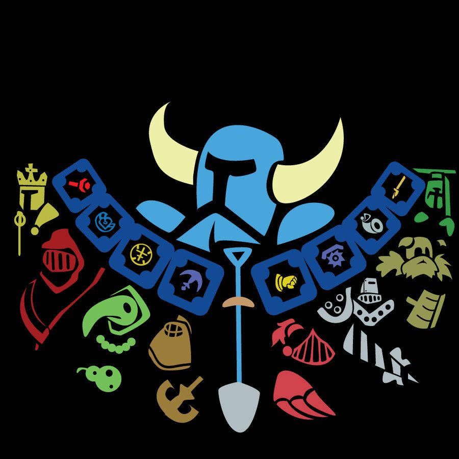 Shovel Knight, blue horned helmet, shovel, SD Desktop Wallpaper
