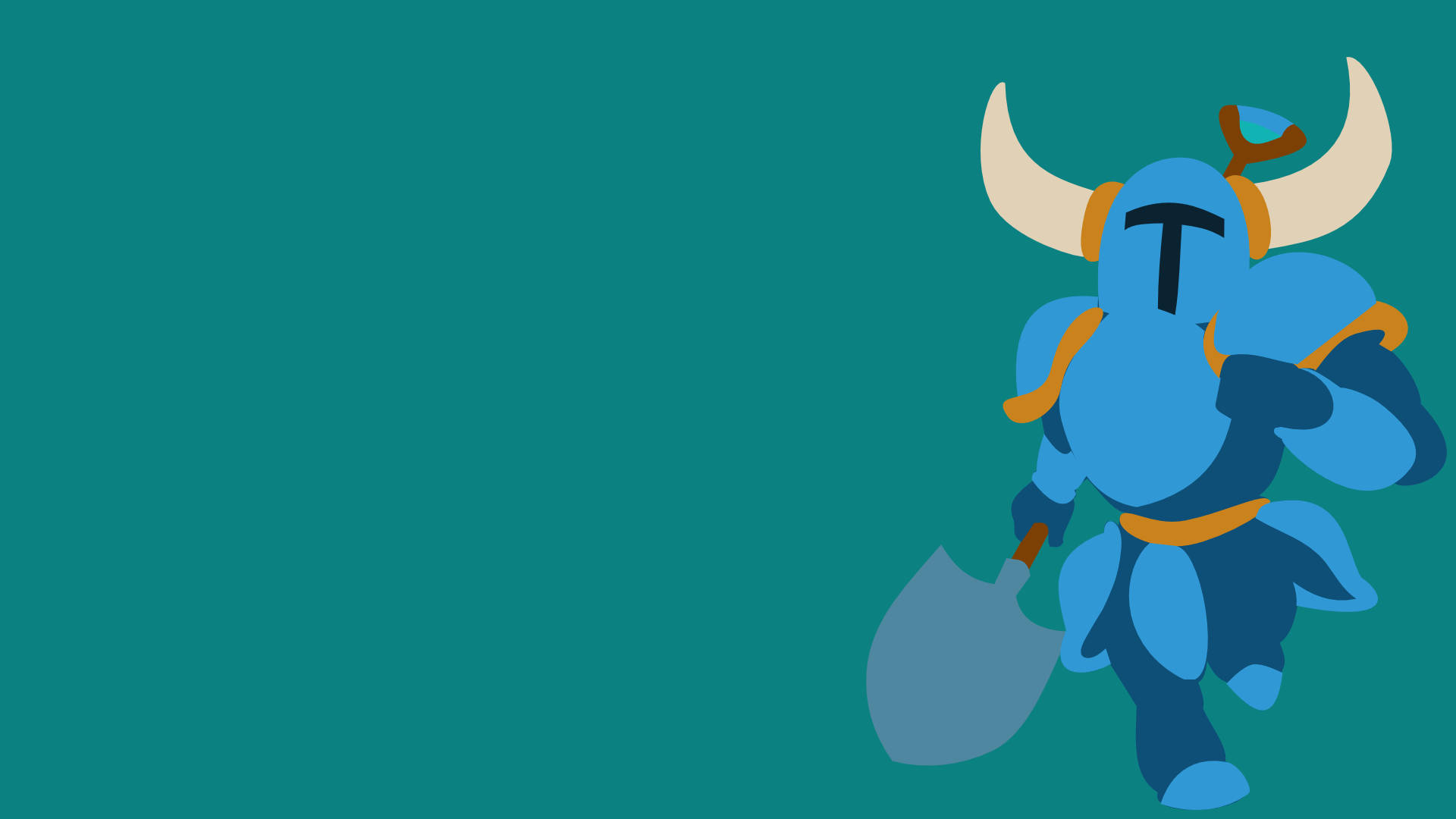 Shovel Knight, blue knight, horned helmet, Full HD Desktop Wallpaper