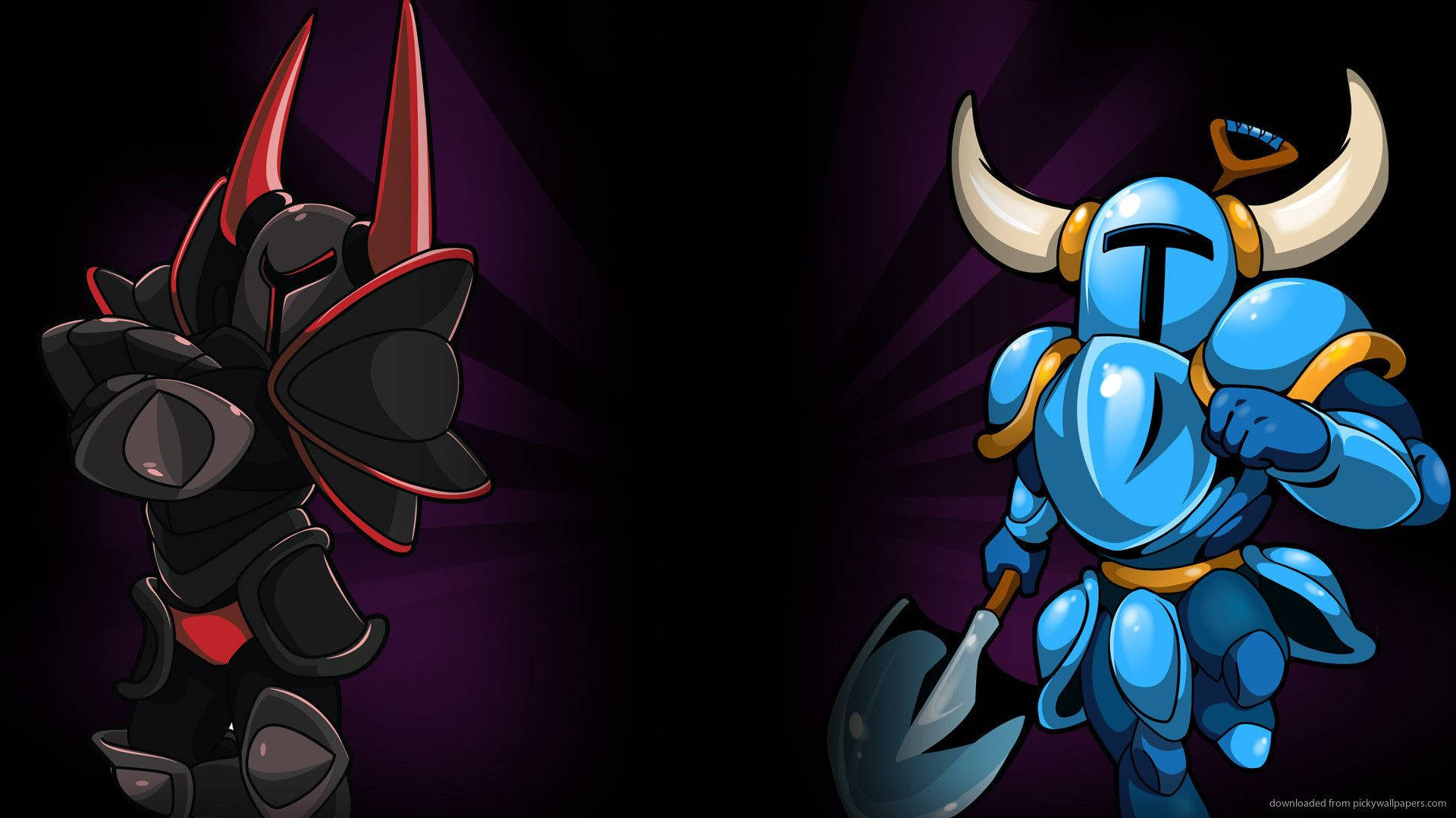 Shovel Knight, Black Knight, black with red horns, Full HD Desktop Wallpaper