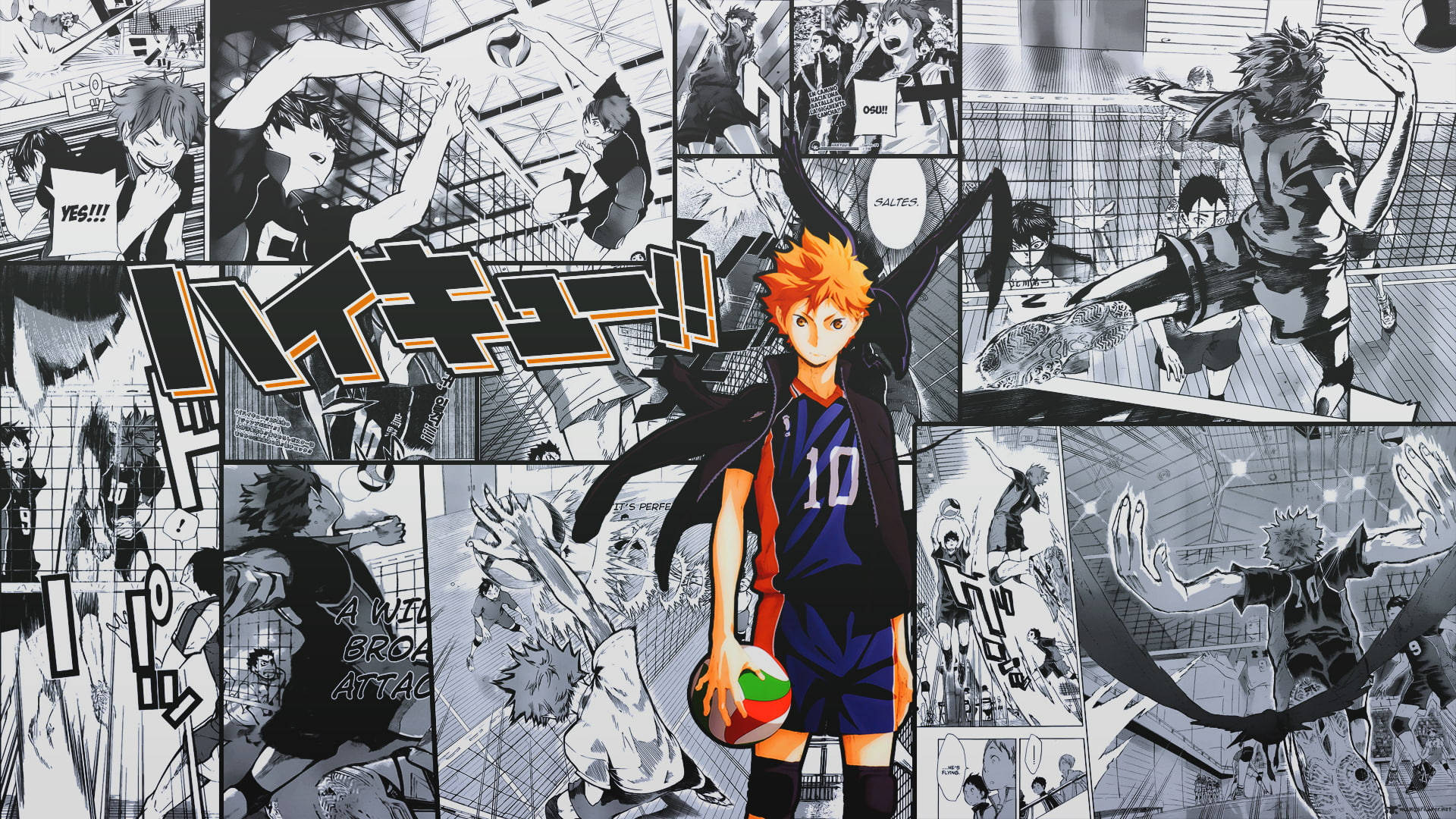 Shoyo Hinata, orange hair, number 10 jersey, Full HD Desktop Wallpaper