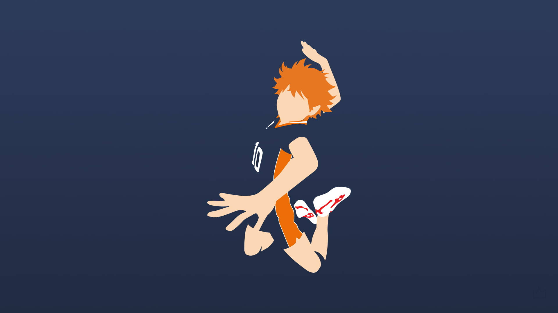 Shoyo Hinata, orange hair, dark blue background, Full HD Desktop Wallpaper