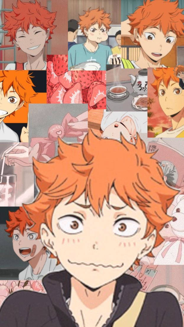 Shoyo Hinata, red-haired character, expressive eyes, SD Phone Wallpaper
