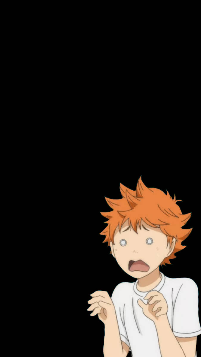 Shoyo Hinata, spiky orange hair, wide eyes, SD Phone Wallpaper