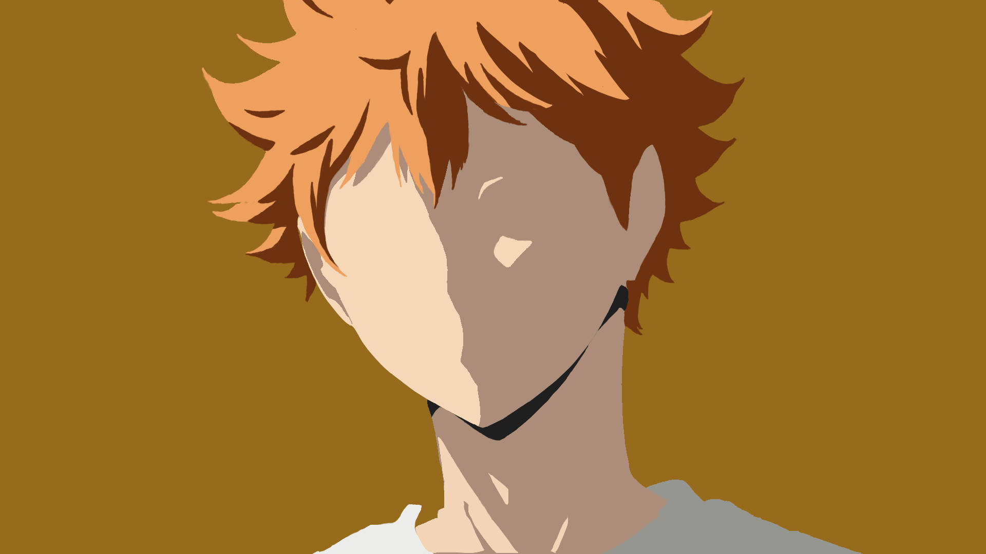 Shoyo Hinata, spiky orange hair, profile, Full HD Desktop Wallpaper