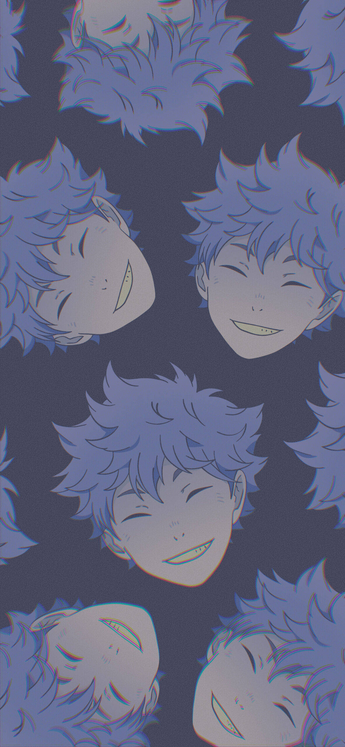 Shoyo Hinata, spiky blue hair, joyful smiles, 2K Phone Wallpaper