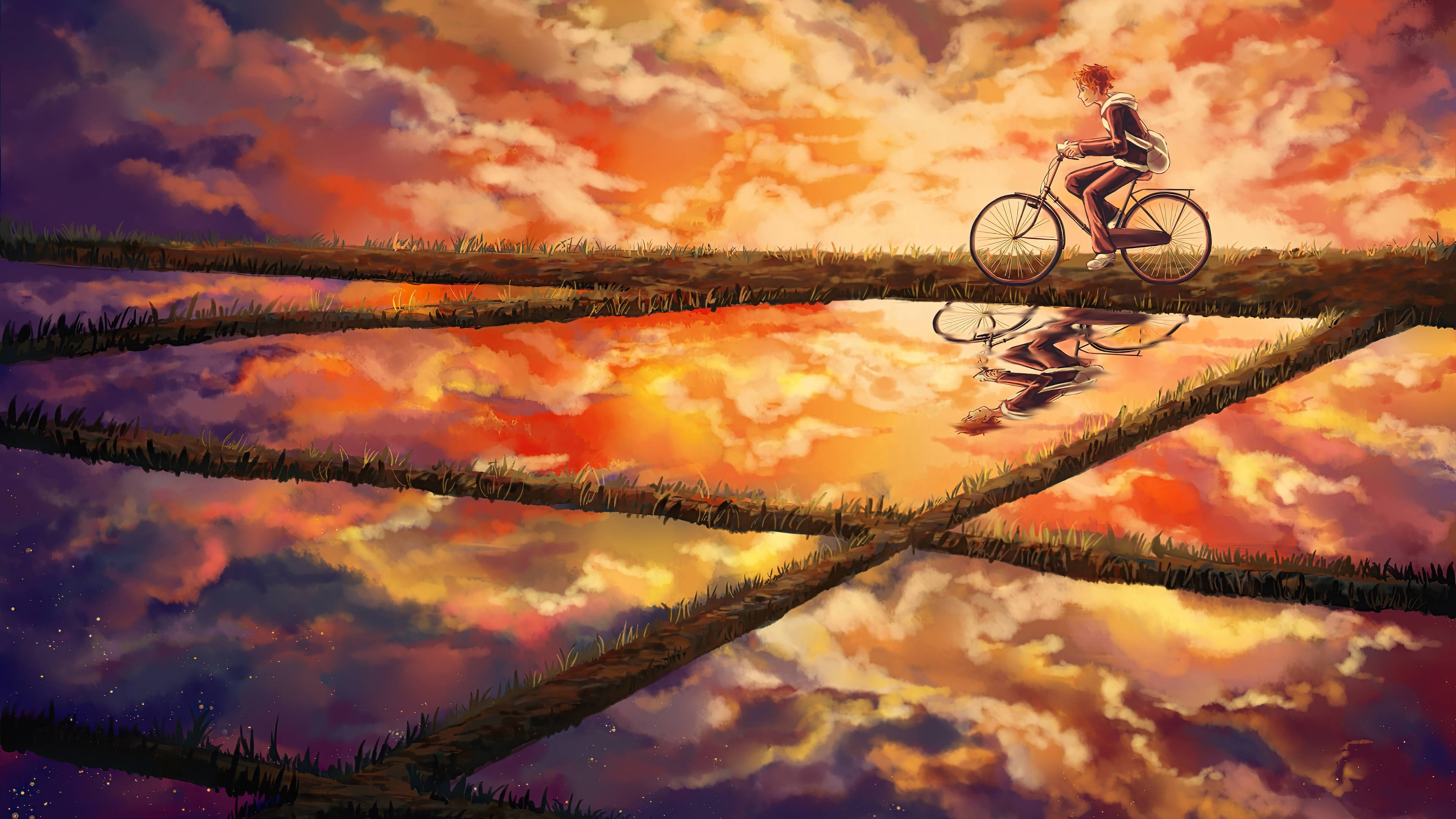 Shoyo Hinata, sunset, skybridge, 4K Desktop Wallpaper