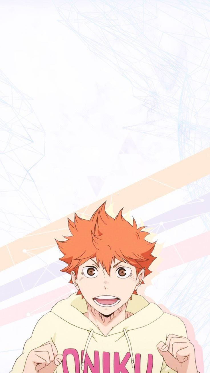 Shoyo Hinata, spiky orange hair, determined grin, HD Phone Wallpaper
