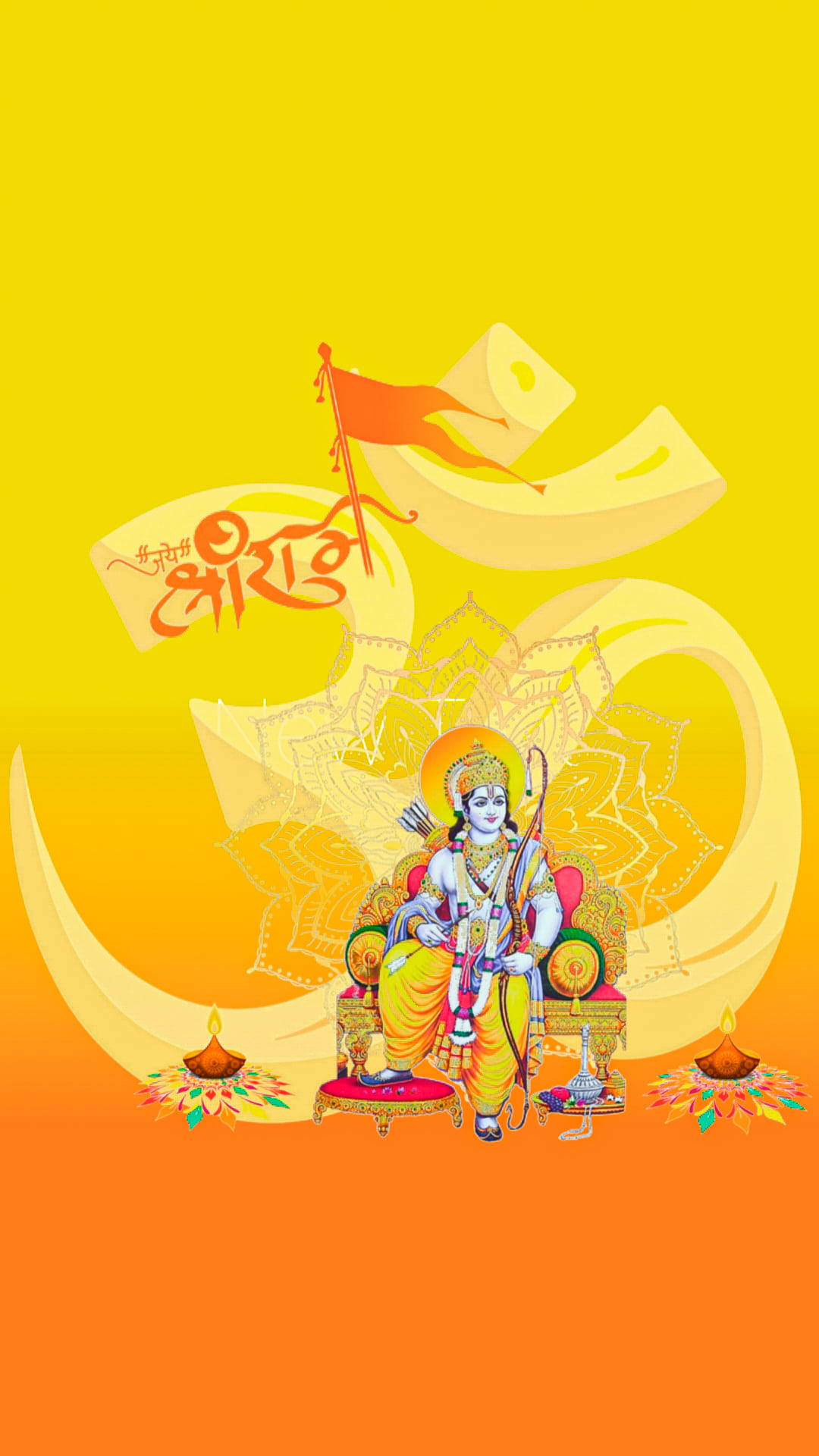 Shree Ram, throne, bow arrow, Full HD Phone Wallpaper