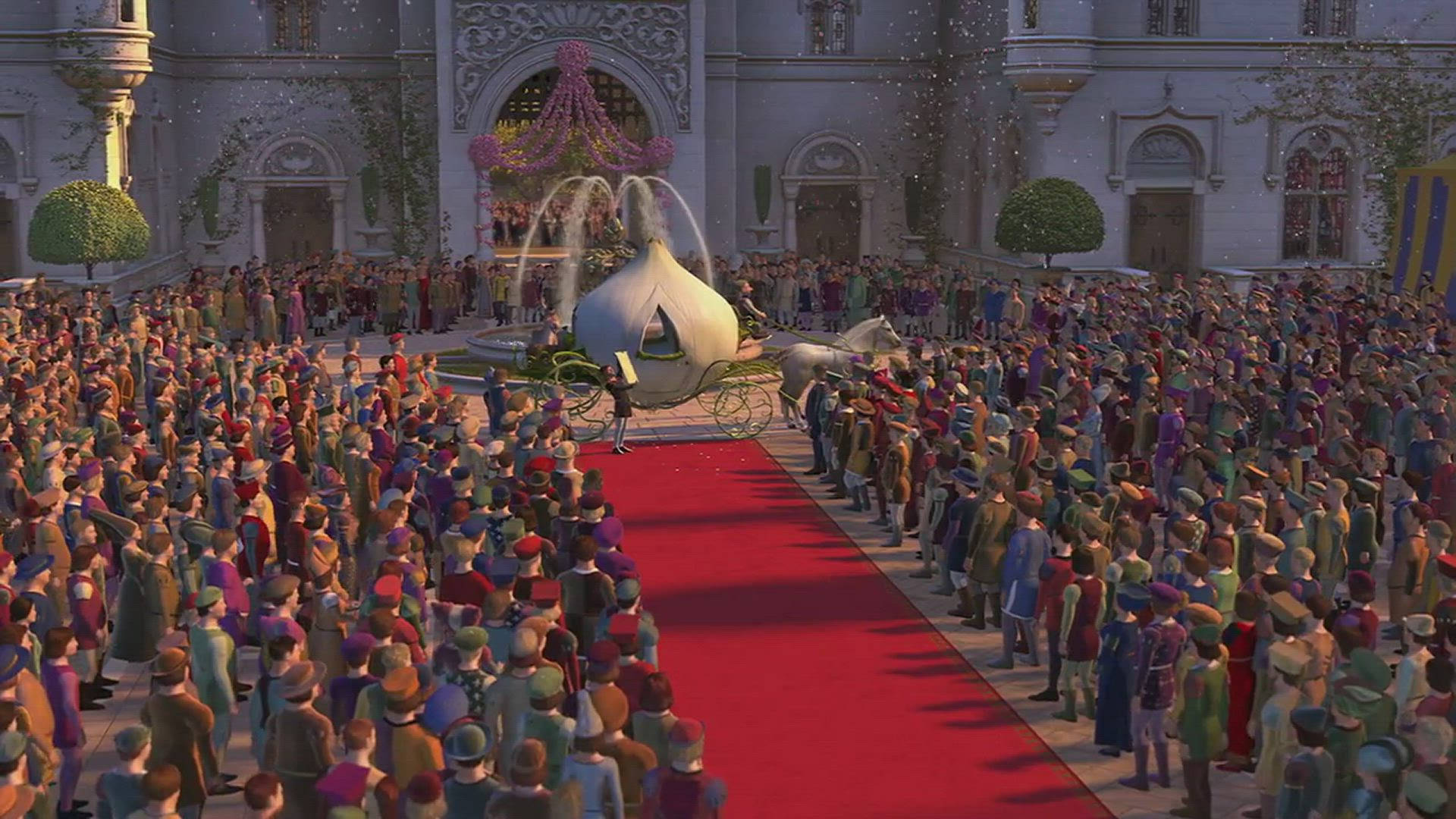 Shrek 2, palace, white carriage, Full HD Desktop Wallpaper