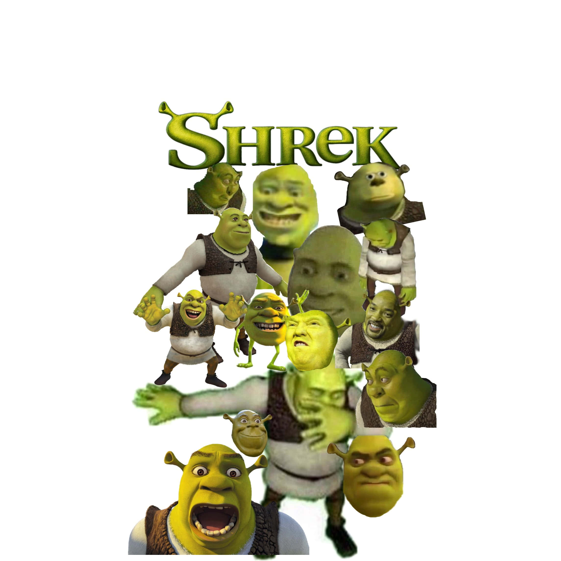 Shrek, Surreal Shrek Collage, collage, Full HD Desktop Wallpaper