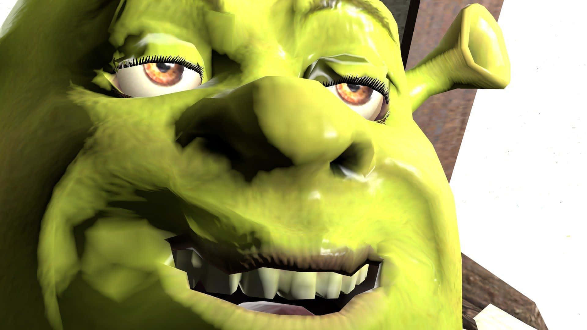 Shrek, green face, toothy grin, Full HD Desktop Wallpaper