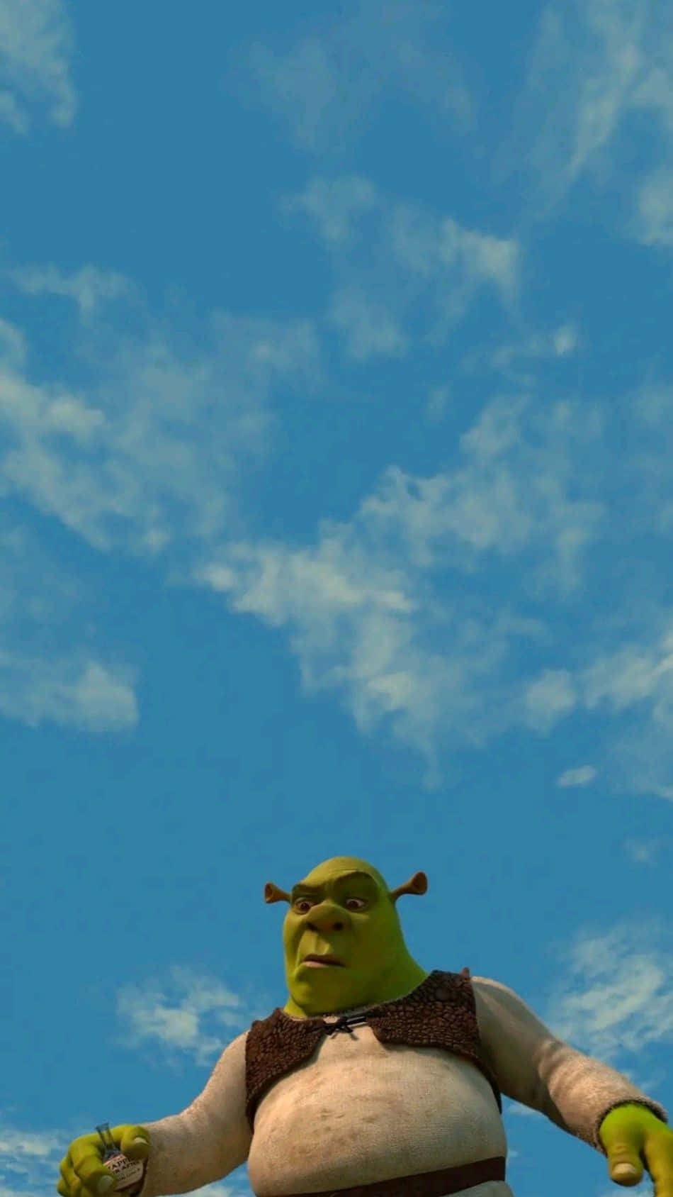 Shrek, blue sky, white clouds, HD Phone Wallpaper