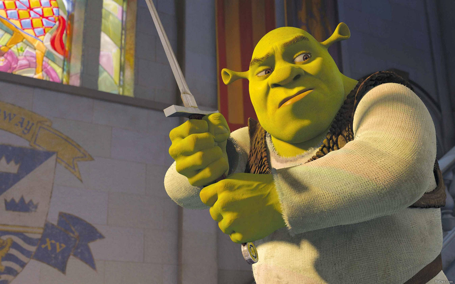 Shrek, 4K, sword, Full HD Desktop Wallpaper
