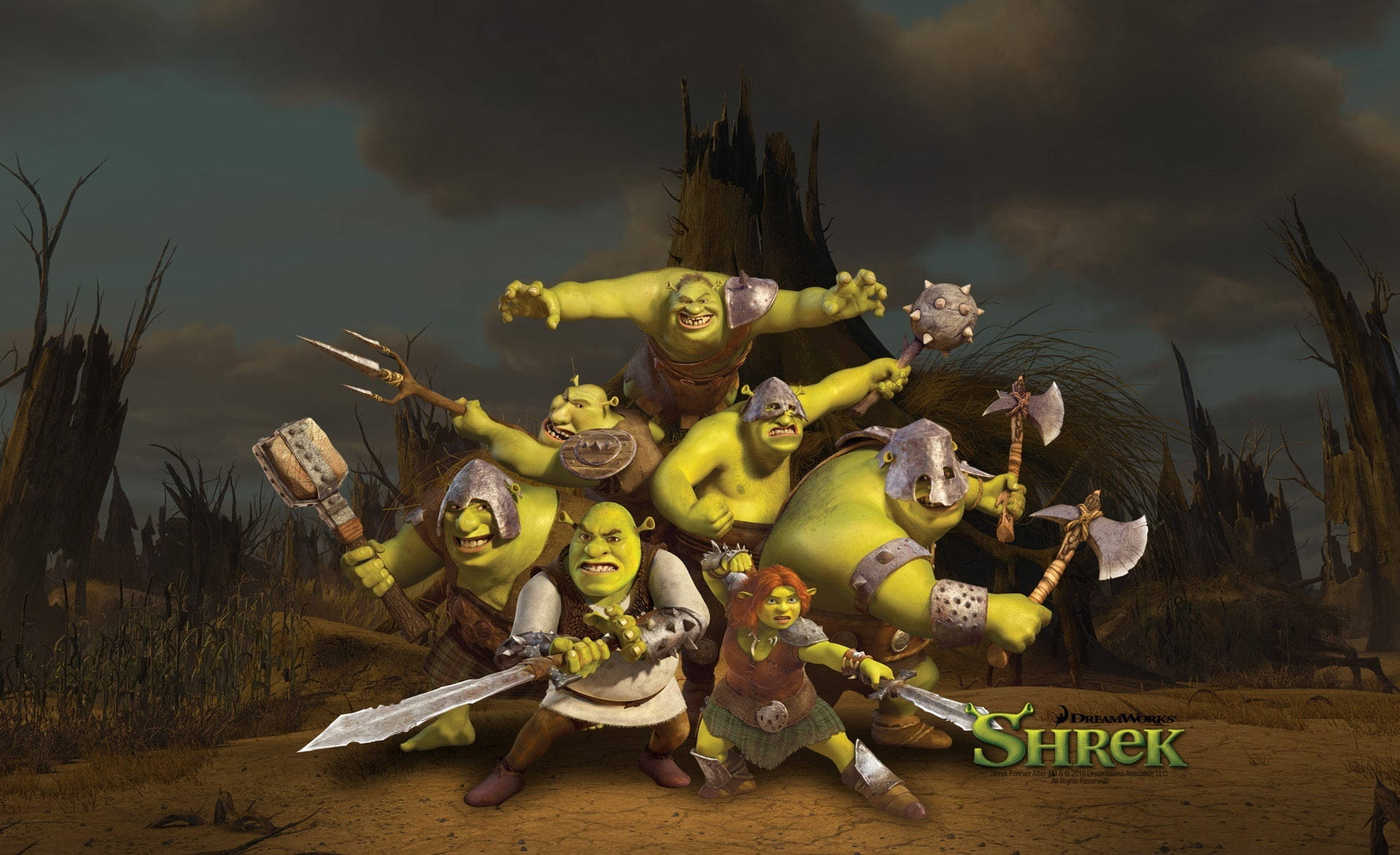 Shrek Forever After, ogres, green, Full HD Desktop Wallpaper