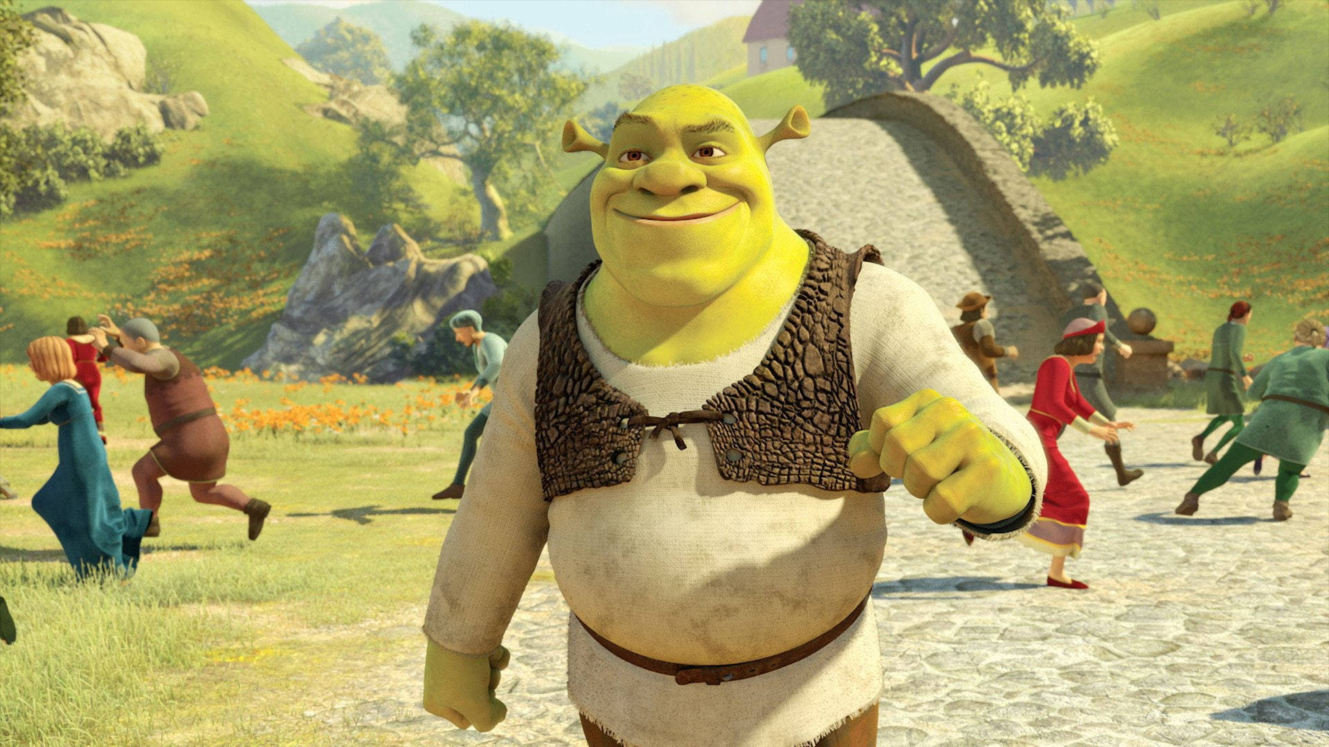 Shrek Forever After, Shrek, villagers, Full HD Desktop Wallpaper