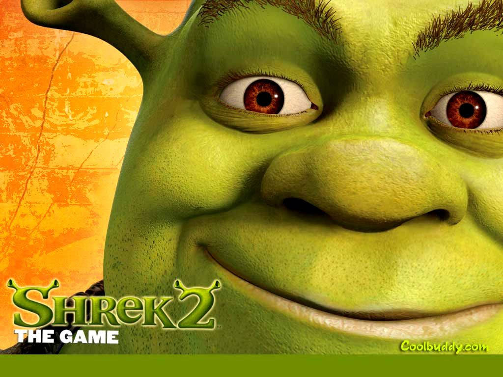 Shrek PC, green face, wide eyes, SD Desktop Wallpaper