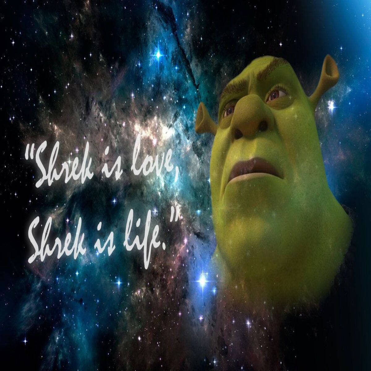 Shrek, galaxy themed, cosmic nebula, SD Desktop Wallpaper
