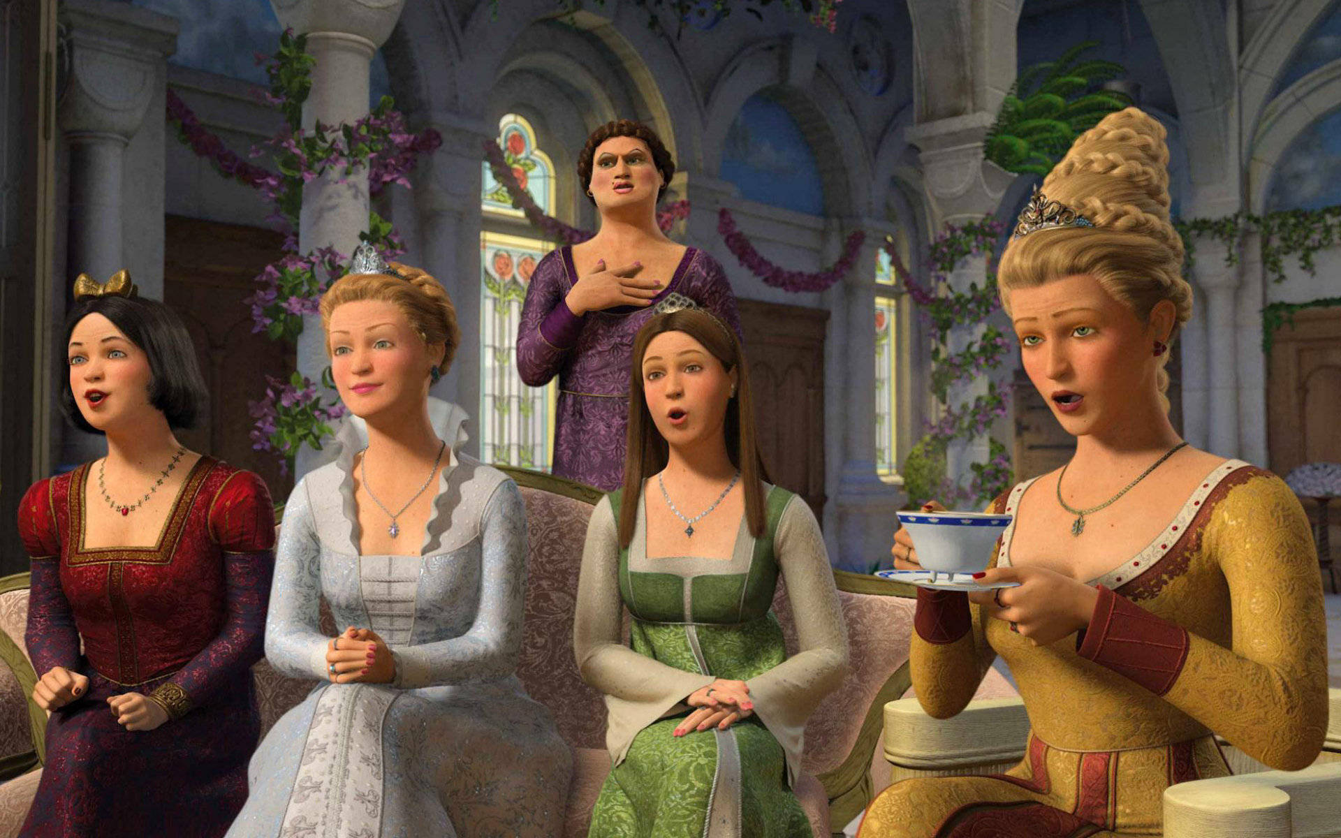 Shrek the Third, princesses, ornate gowns, Full HD Desktop Wallpaper