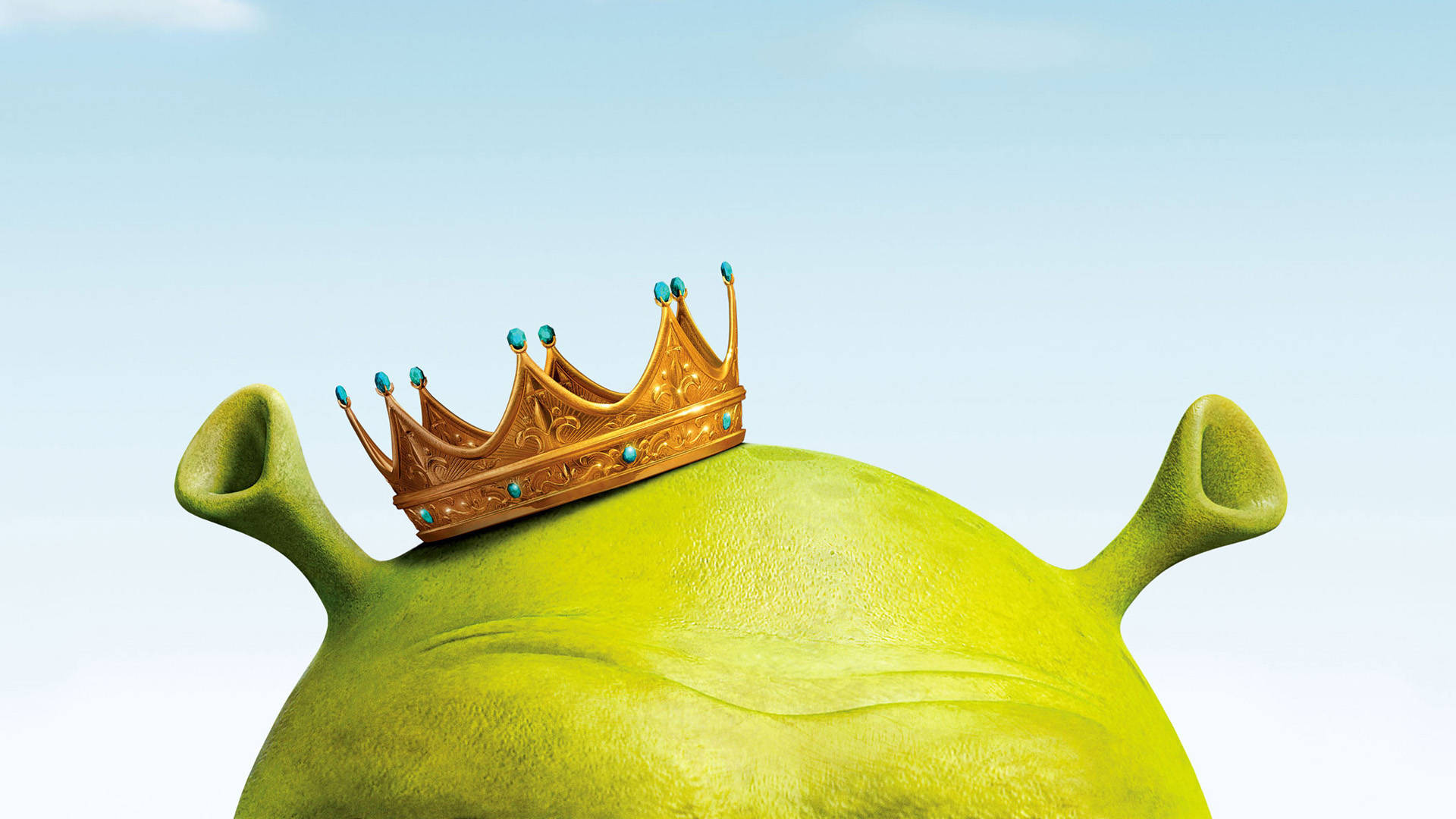 Shrek, golden crown, turquoise gems, Full HD Desktop Wallpaper