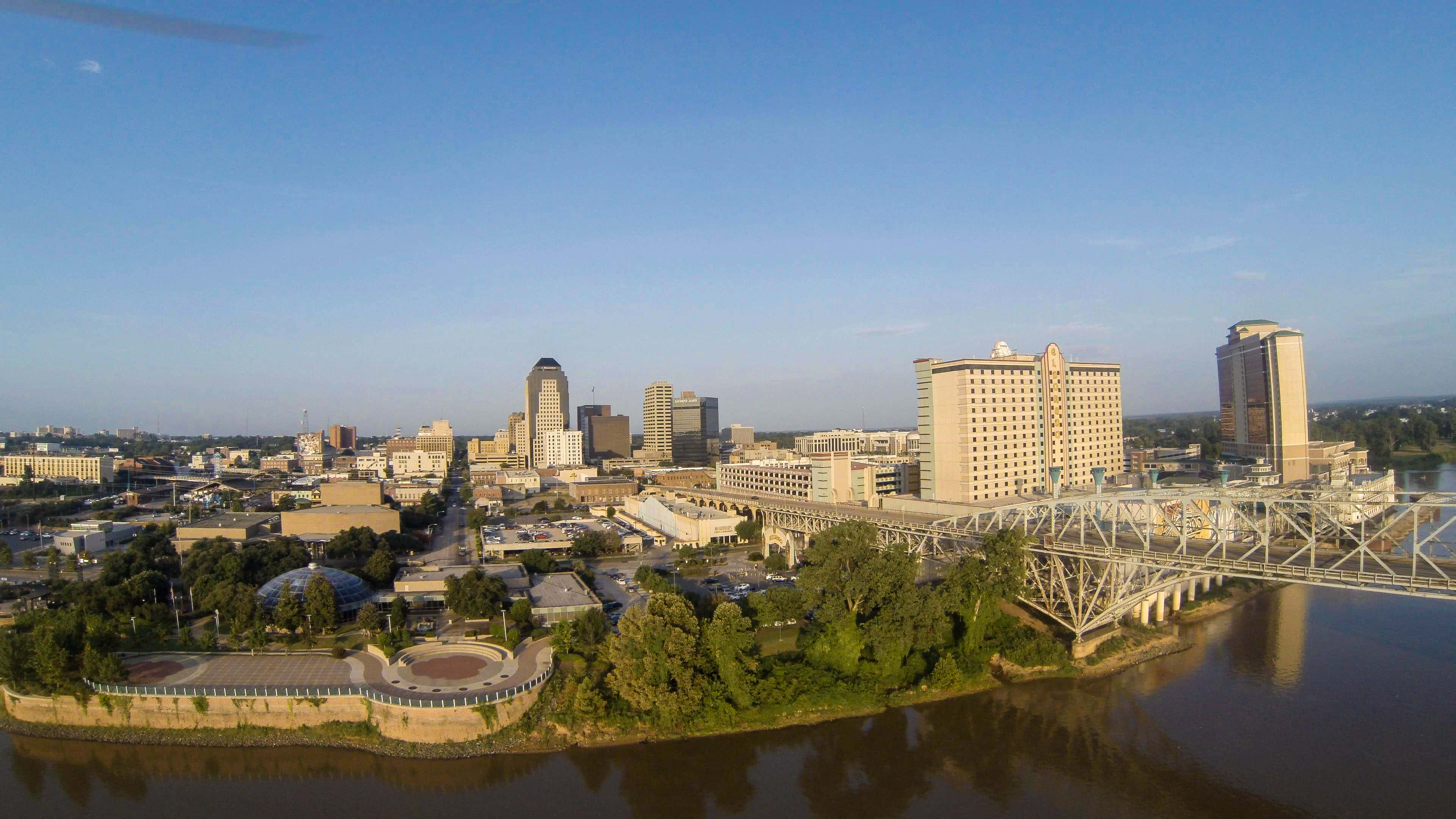 Shreveport, skyline, aerial view, 4K Desktop Wallpaper