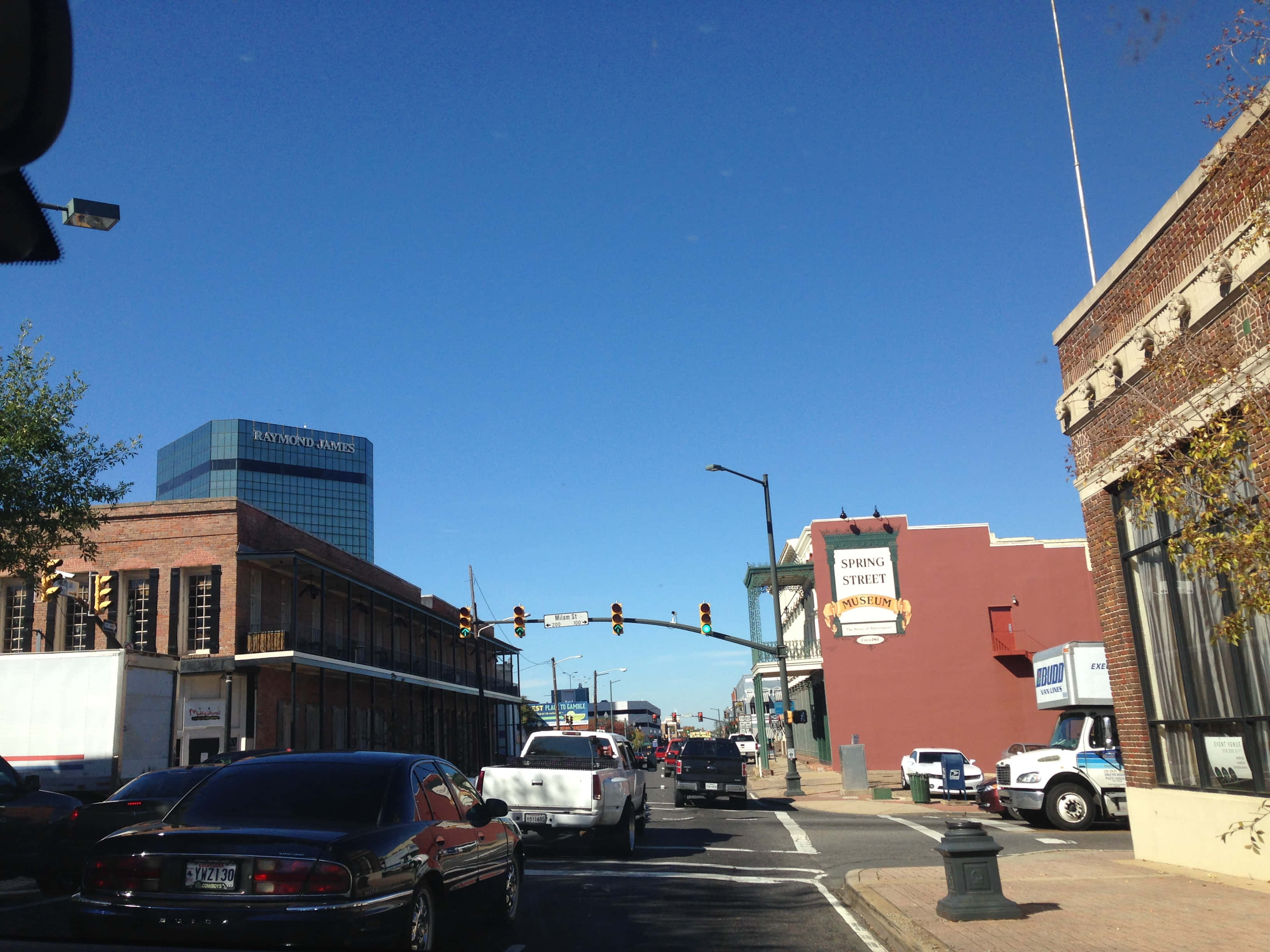 Shreveport, skyline, sunny urban street, 2K Desktop Wallpaper