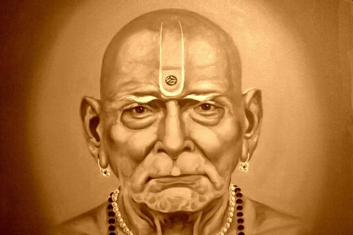 Shri Swami Samarth, shaved head, sacred tilak, SD Desktop Wallpaper