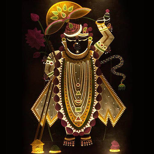 Shrinathji, golden deity, intricate jewelry, SD Desktop Wallpaper