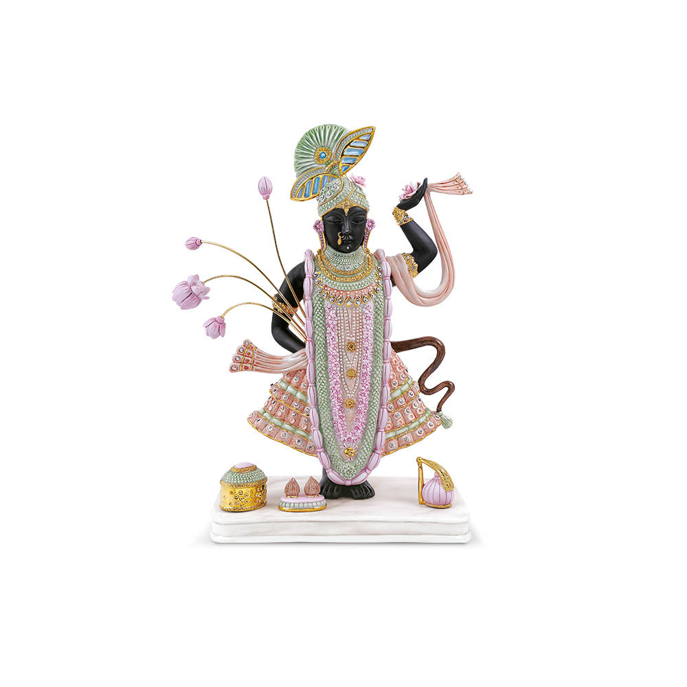 Shrinathji, pastel, pink lotuses, SD Desktop Wallpaper