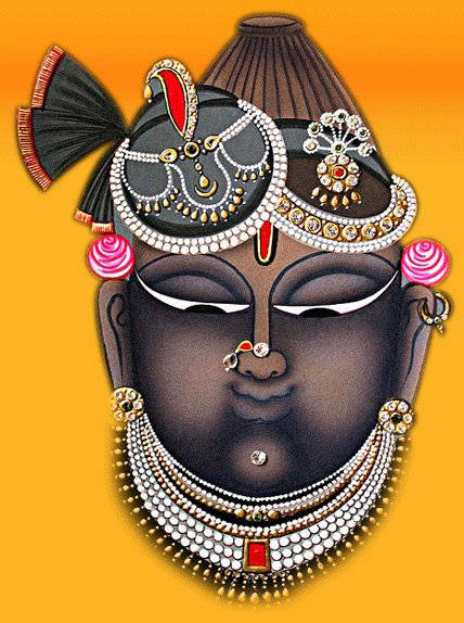 Shrinathji, yellow, intricate jewelry, SD Phone Wallpaper