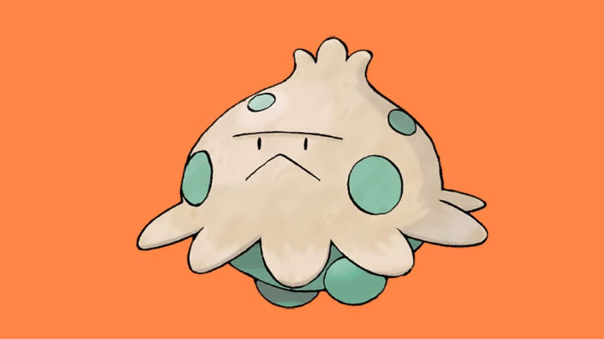 Shroomish, cream-colored, teal spots, SD Desktop Wallpaper