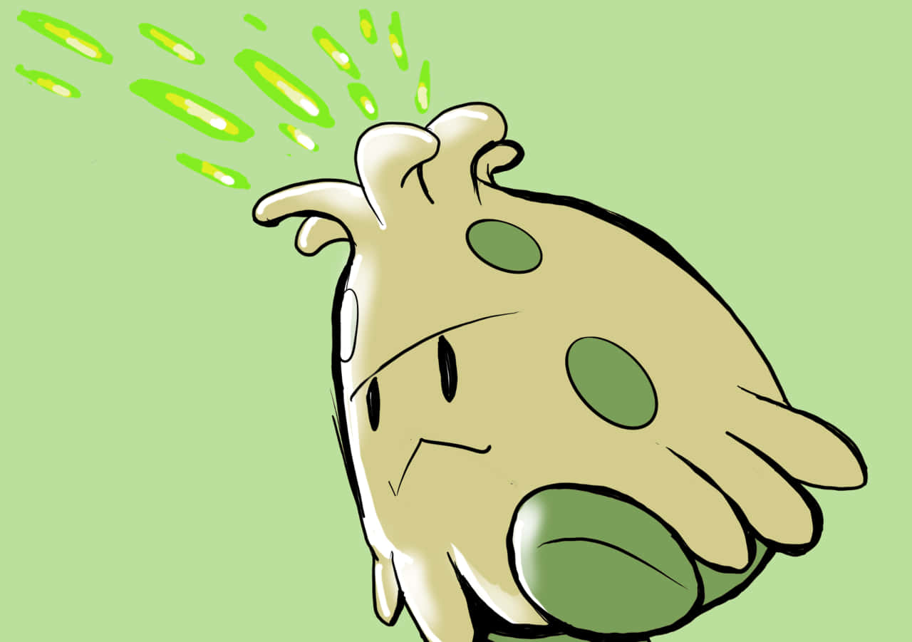 Shroomish, beige creature, green spots, HD Desktop Wallpaper