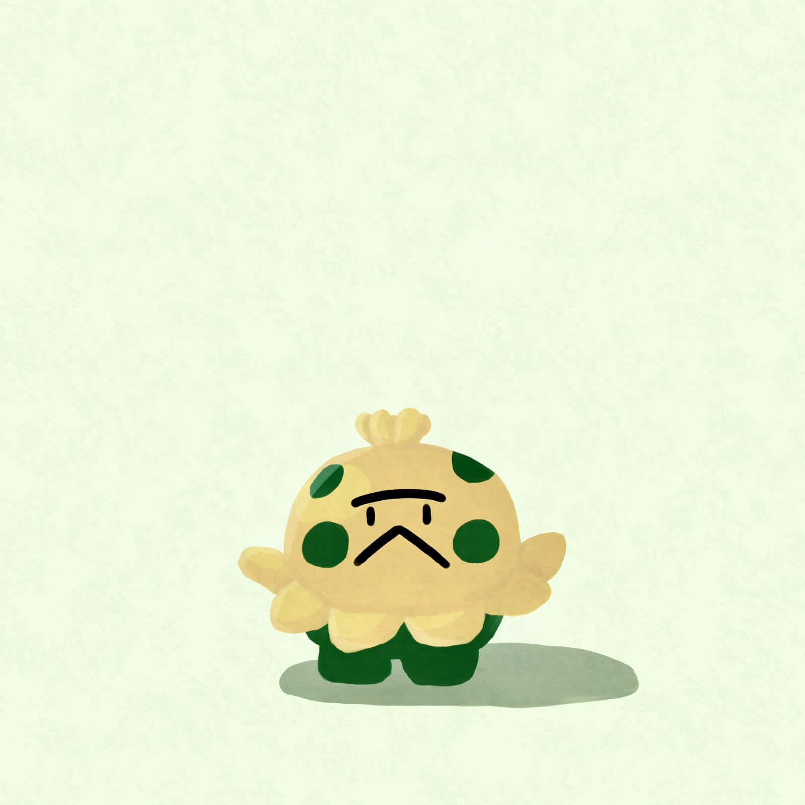 Shroomish, yellow cartoon creature, green spots, HD Desktop Wallpaper