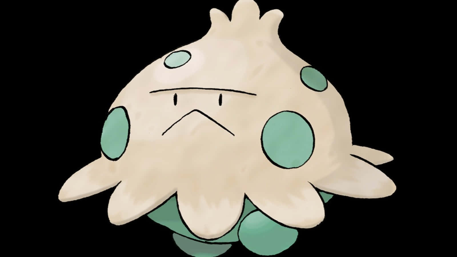 Shroomish, cream-colored, teal spots, HD Desktop Wallpaper