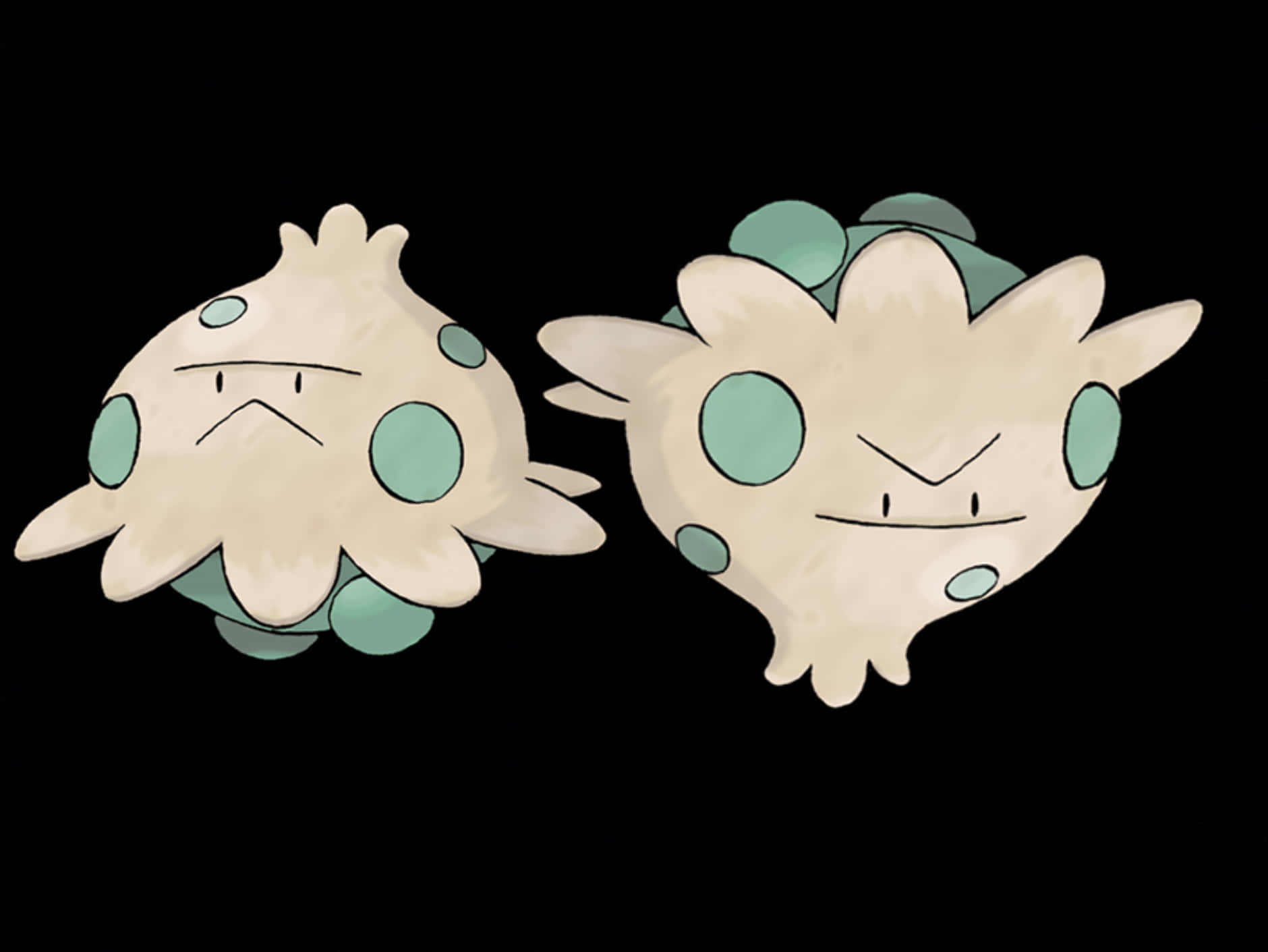 Shroomish, cream-colored, teal spots, HD Desktop Wallpaper