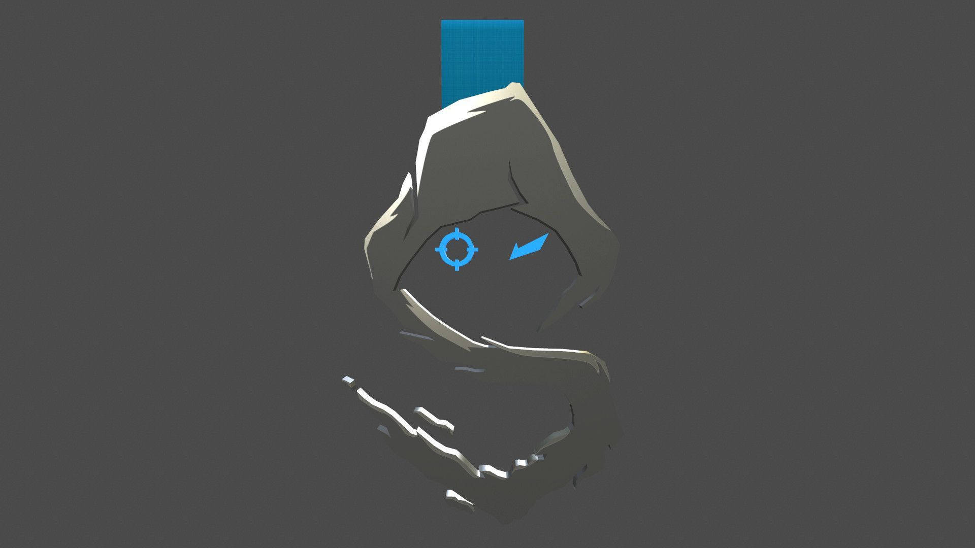 Shroud, glowing blue eyes, blue square on its head, Full HD Desktop Wallpaper