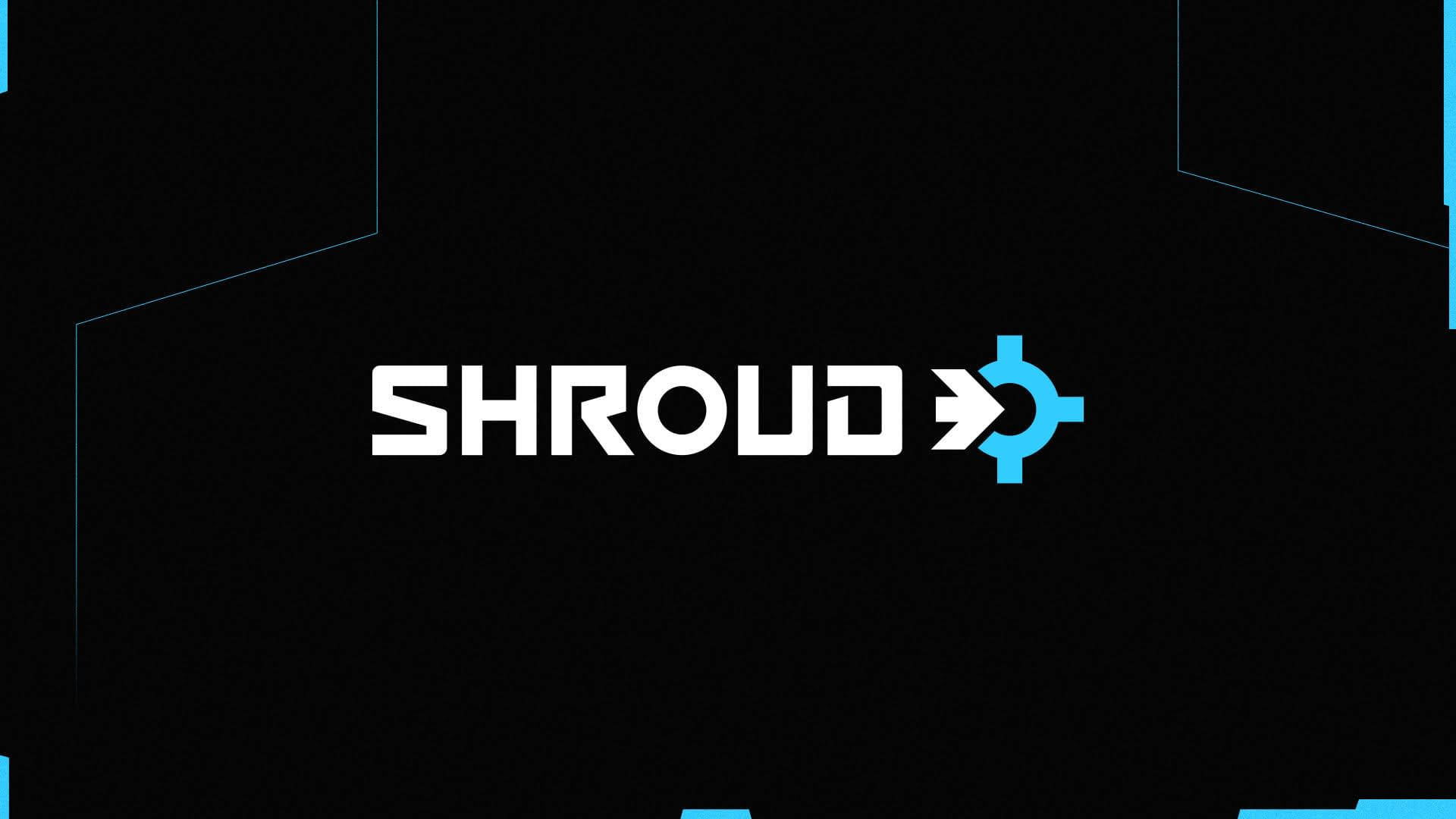 Shroud, black background, glowing blue geometric lines, Full HD Desktop Wallpaper