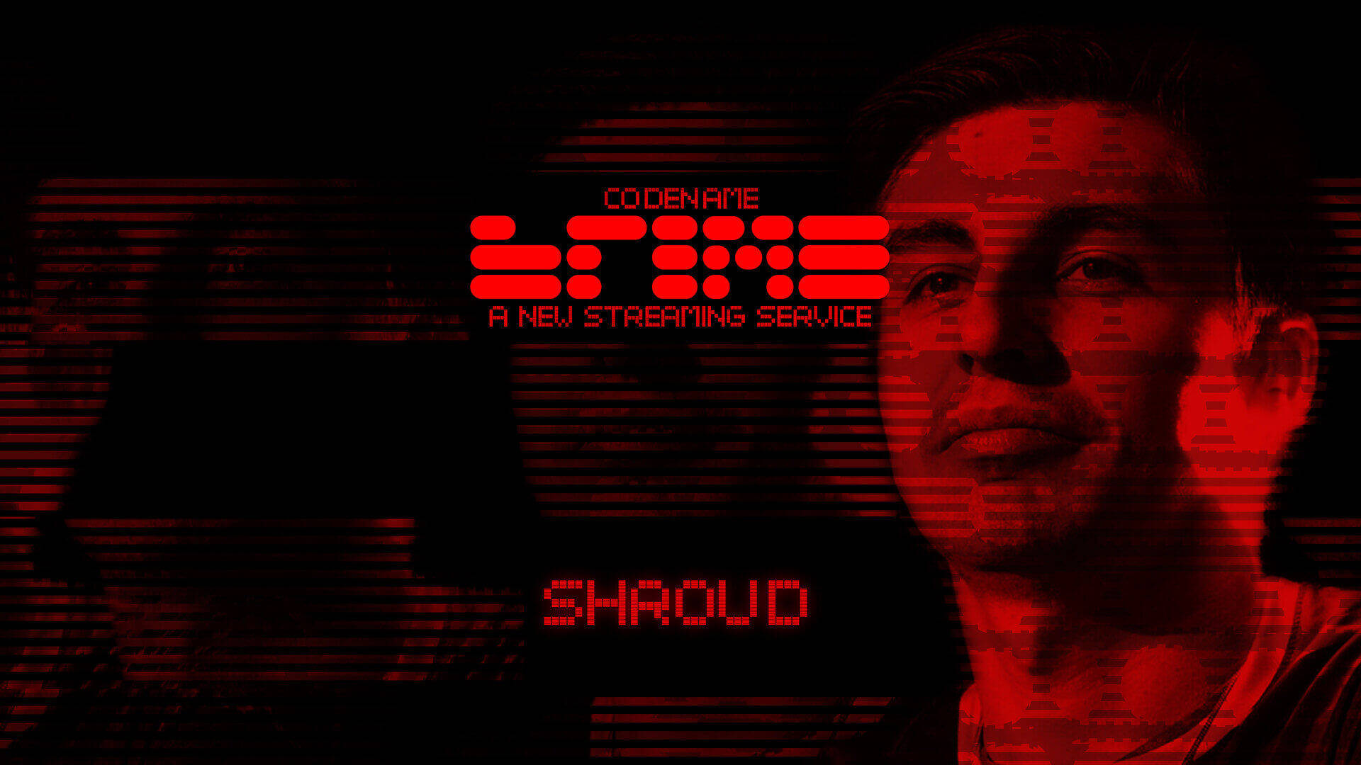 Shroud, red digital distortion, black background, Full HD Desktop Wallpaper