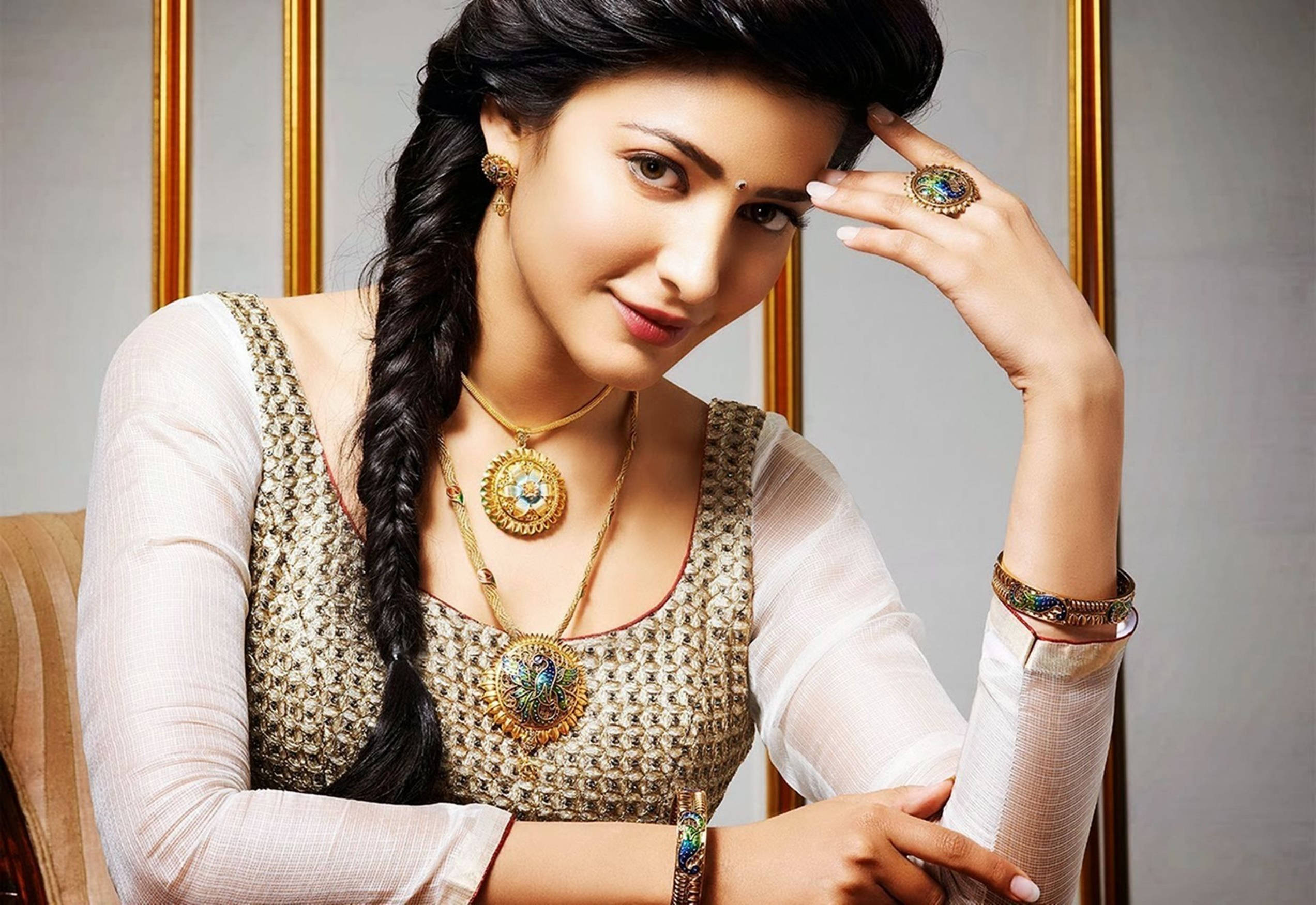 Shruti Hassan, HD, braid, Full HD Desktop Wallpaper