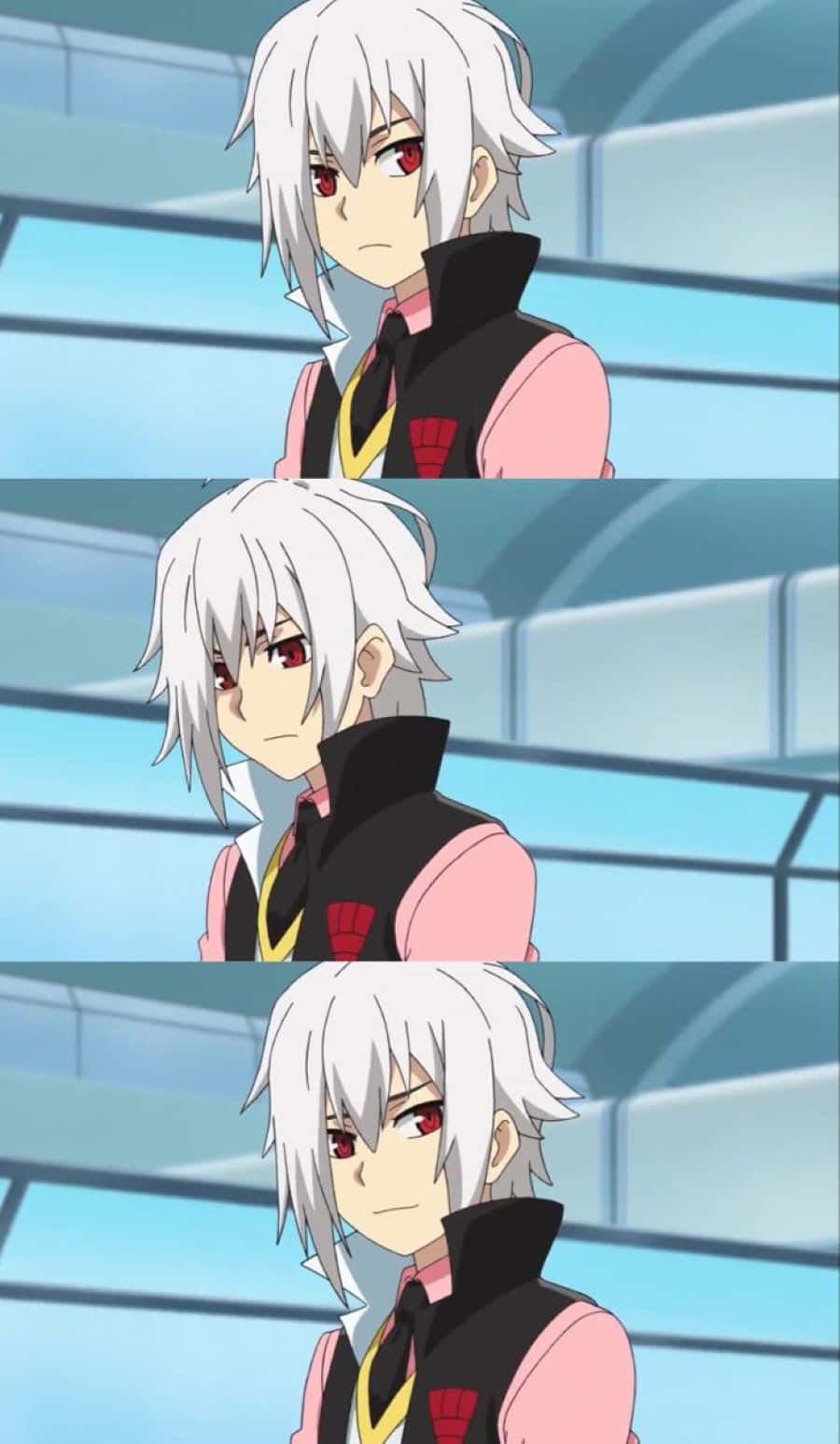 Shu Kurenai, white-haired anime character, red eyes, HD Phone Wallpaper