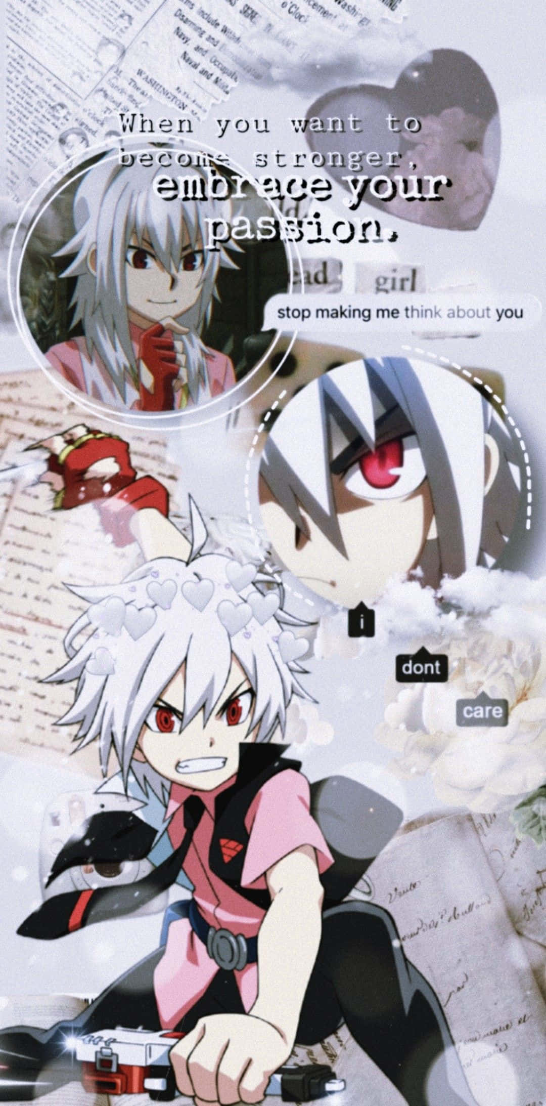 Shu Kurenai, white hair, red eyes, Full HD Phone Wallpaper
